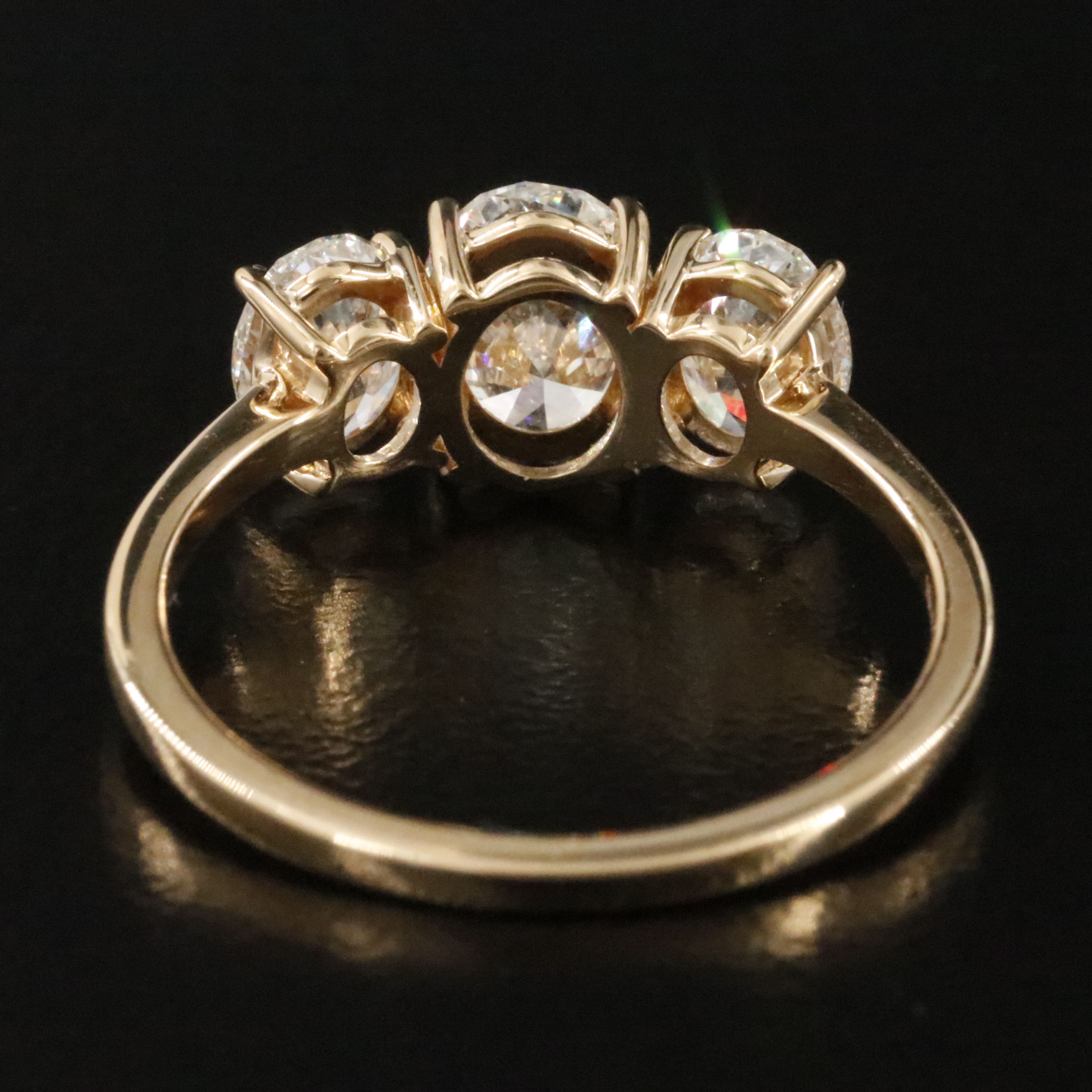 18K 1.91 CTW Diamond Three Stone Ring with GIA Reports