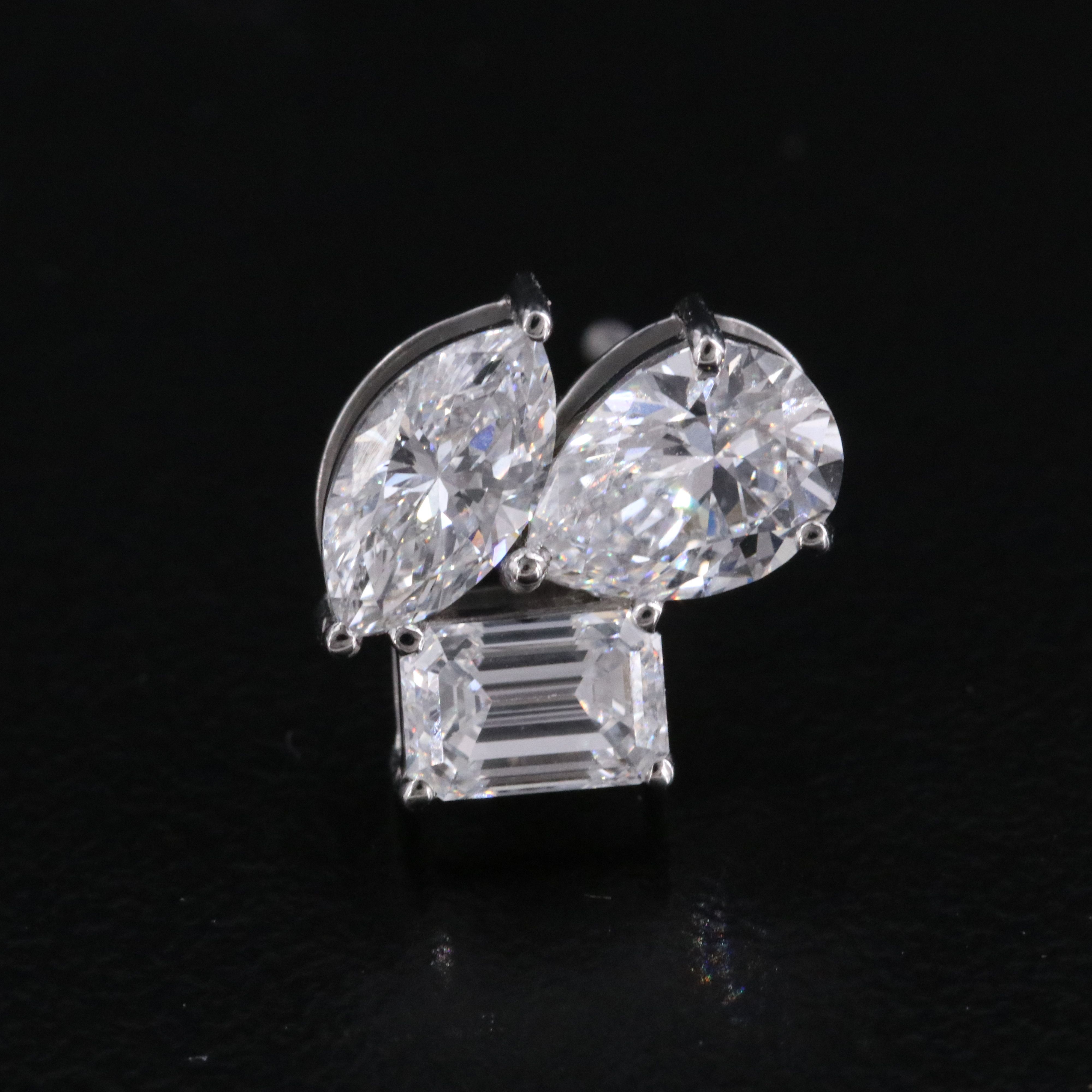 Platinum 3.26 CTW Lab Grown Diamond Earrings
