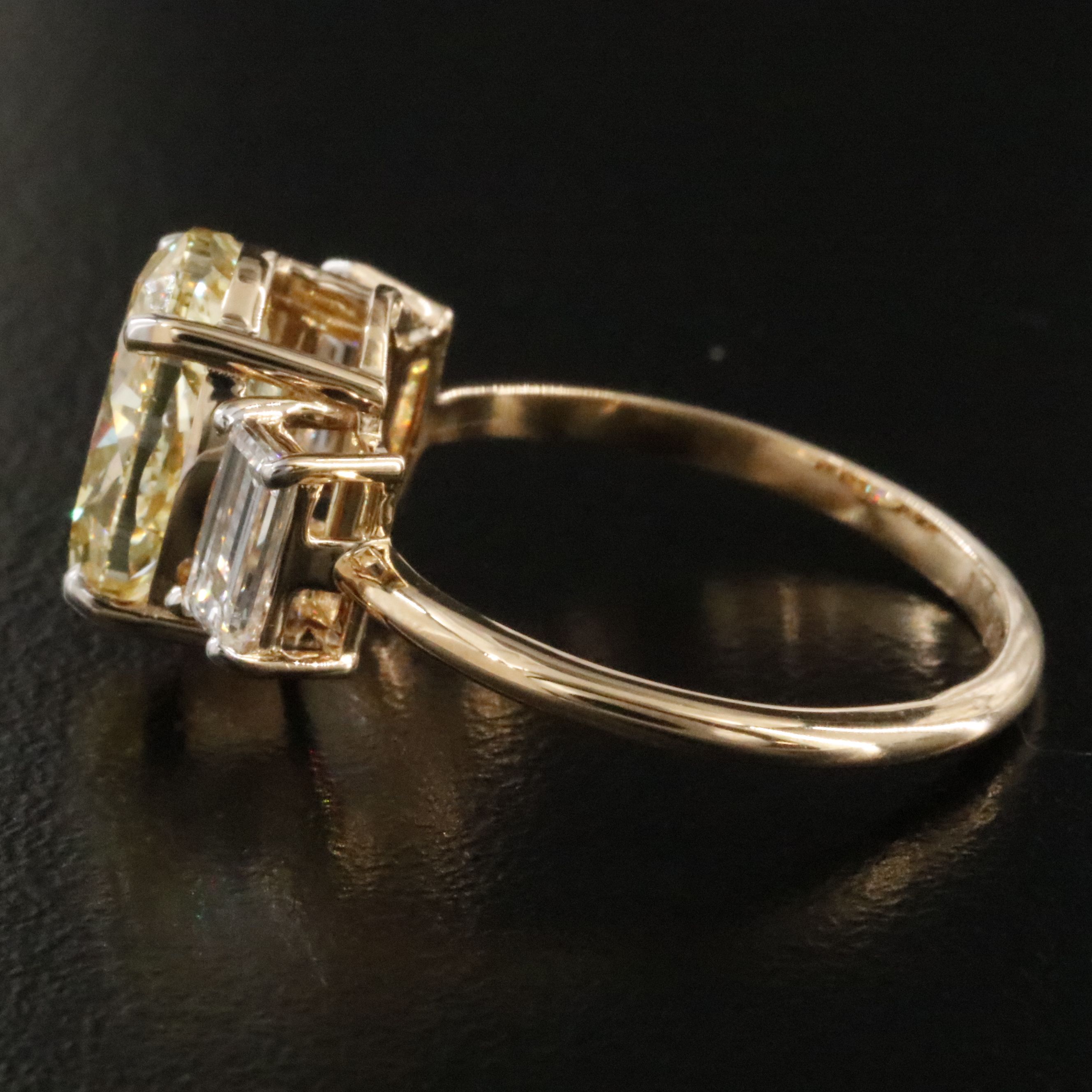 18K 3.59 CTW Lab Grown Diamond Ring w/ IGI Report & Fancy Intense Yellow Center