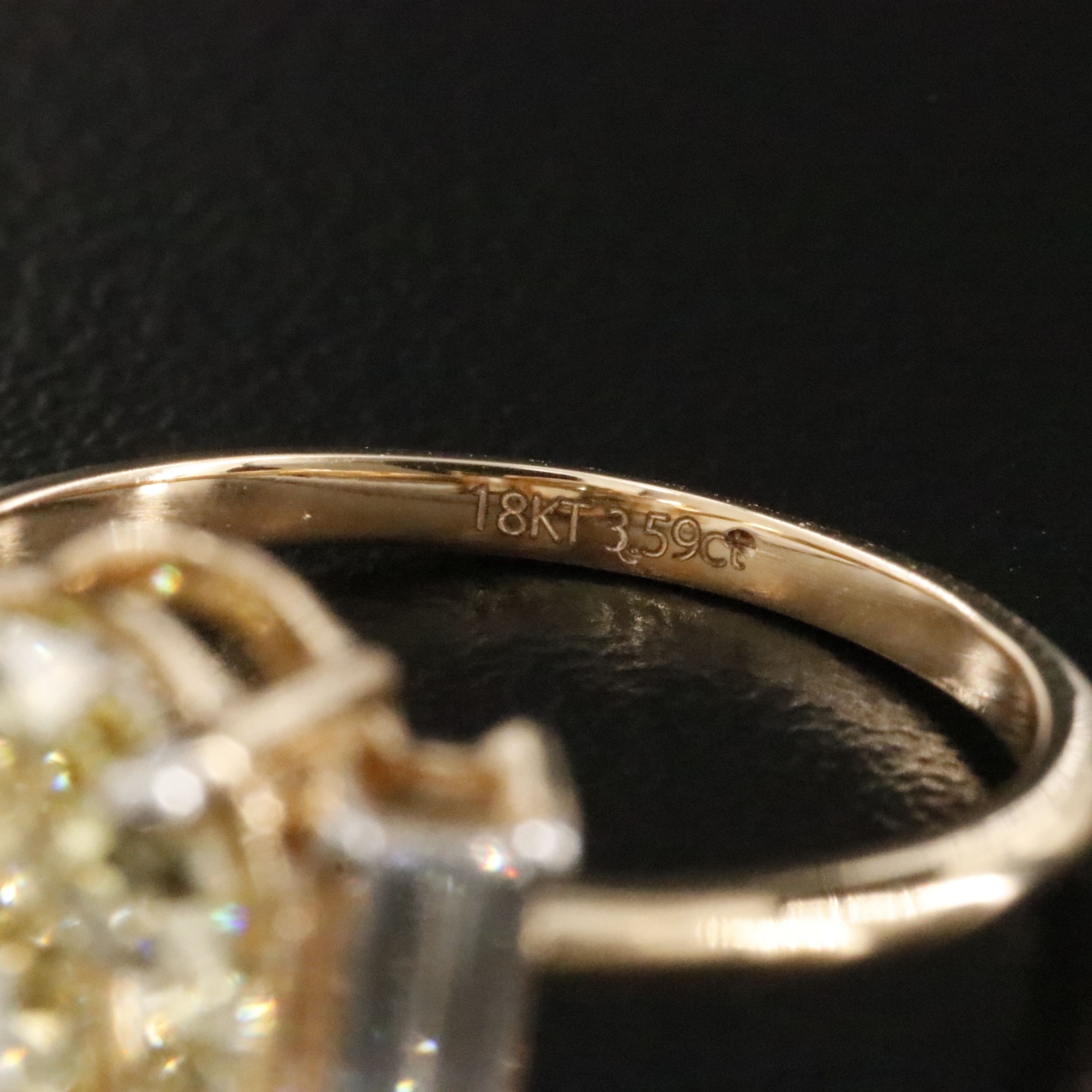 18K 3.59 CTW Lab Grown Diamond Ring w/ IGI Report & Fancy Intense Yellow Center