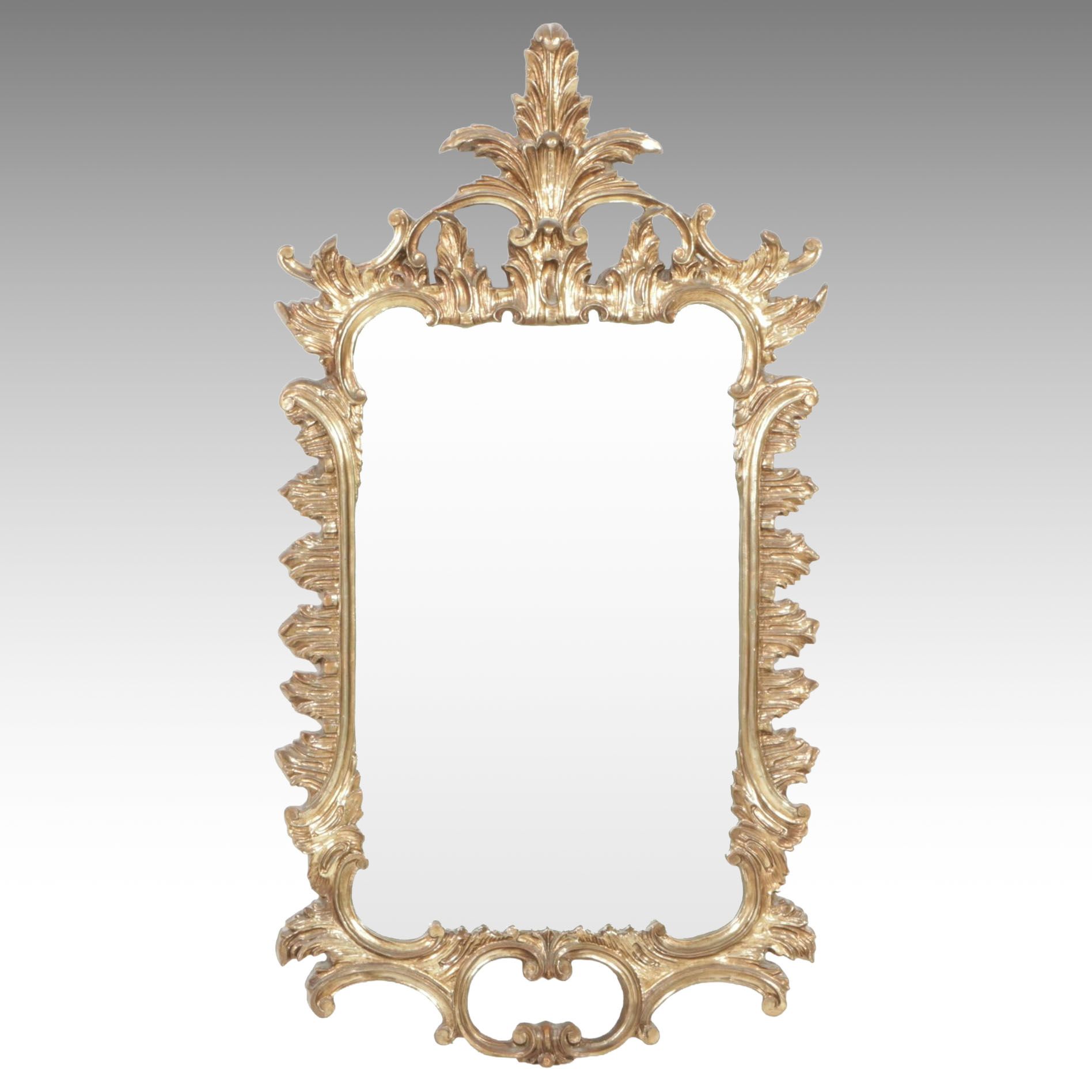 Ornate Rococo Style Giltwood Wall Mount Mirror, 19th/20th Century