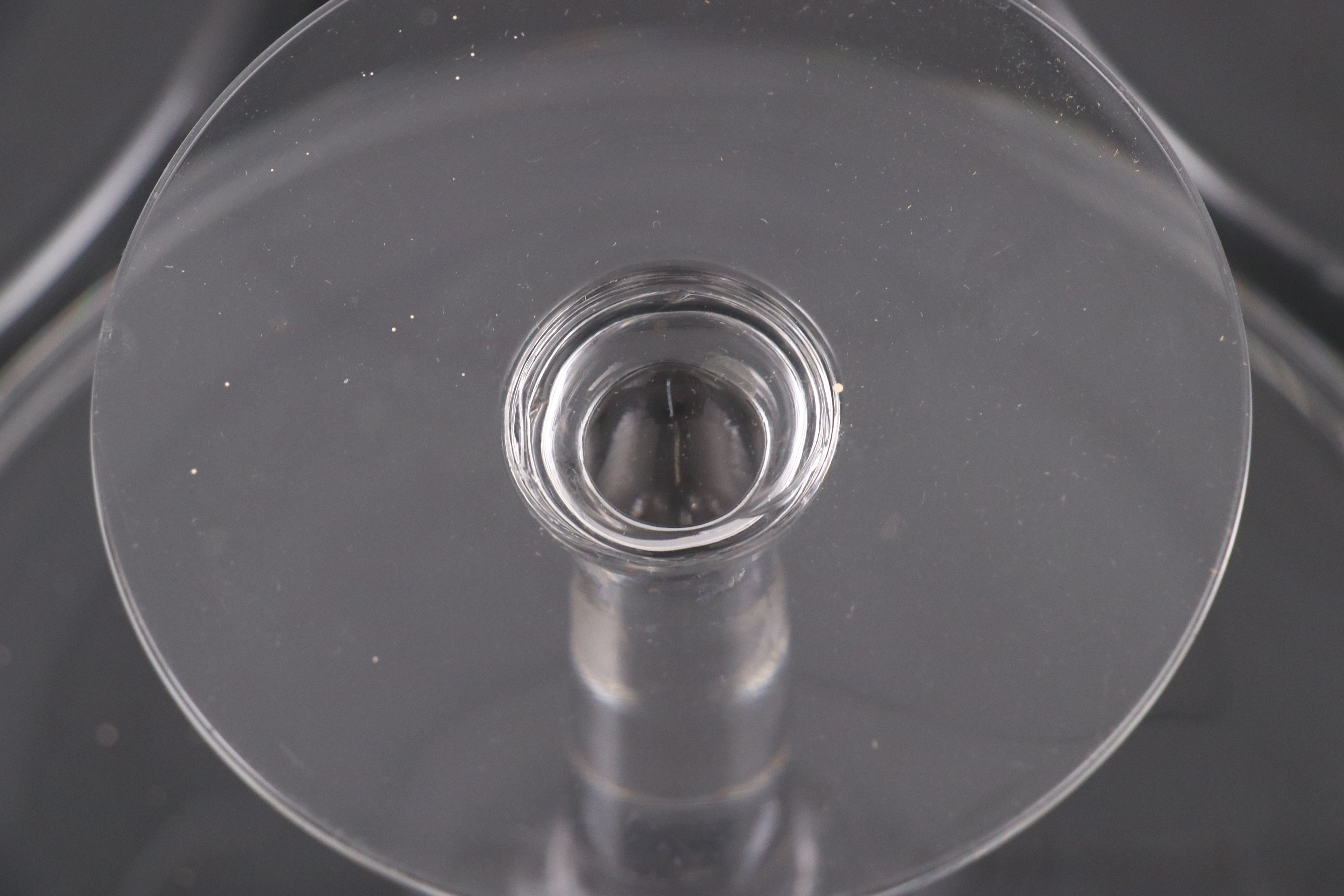 Oneida "French Chocolate" Stoneware Canape Plates with Glass Bowls and Stands