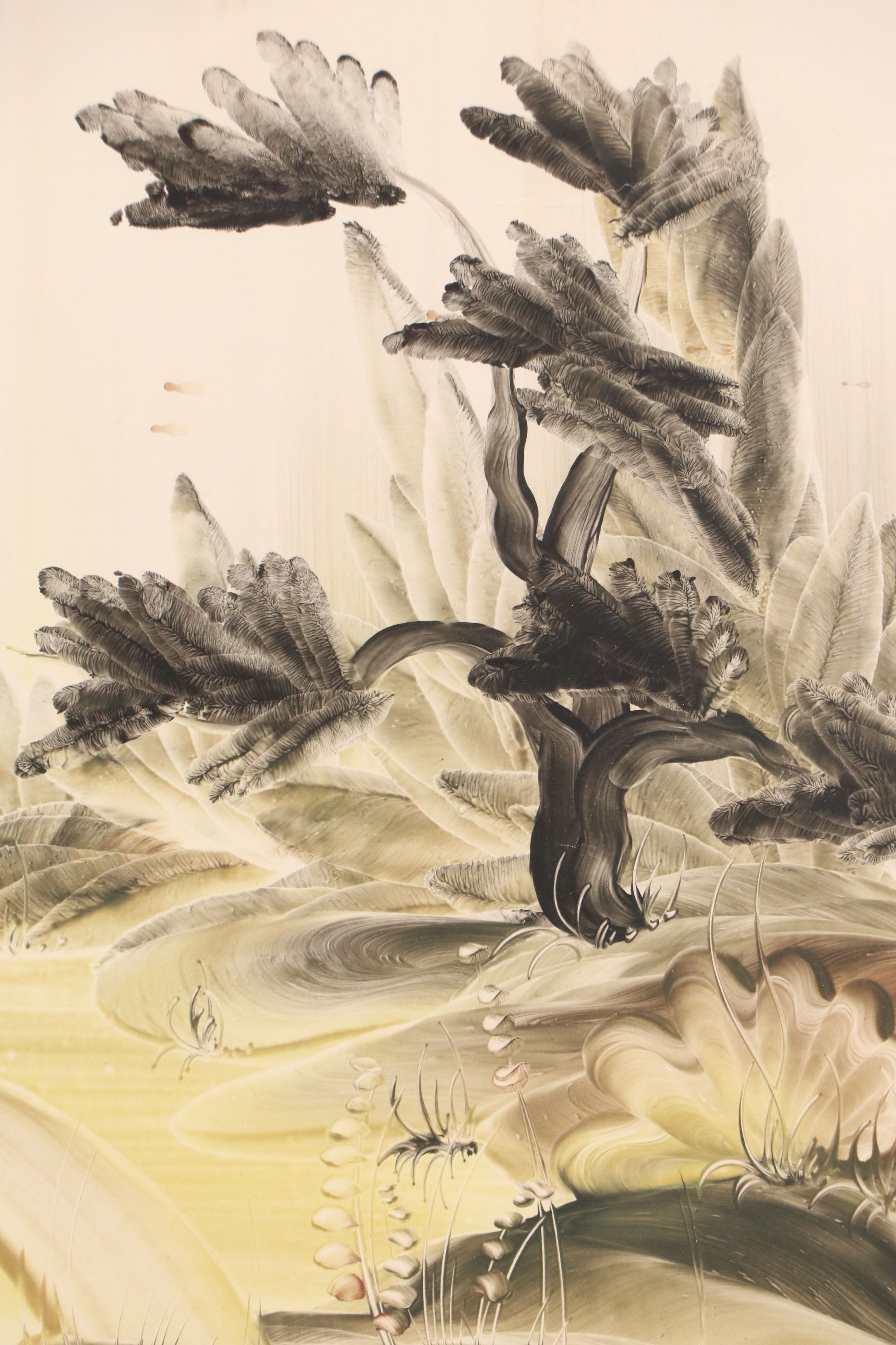 Genevieve Matucha Acrylic Painting of Woman in Landscape, Mid to Late 20th C.