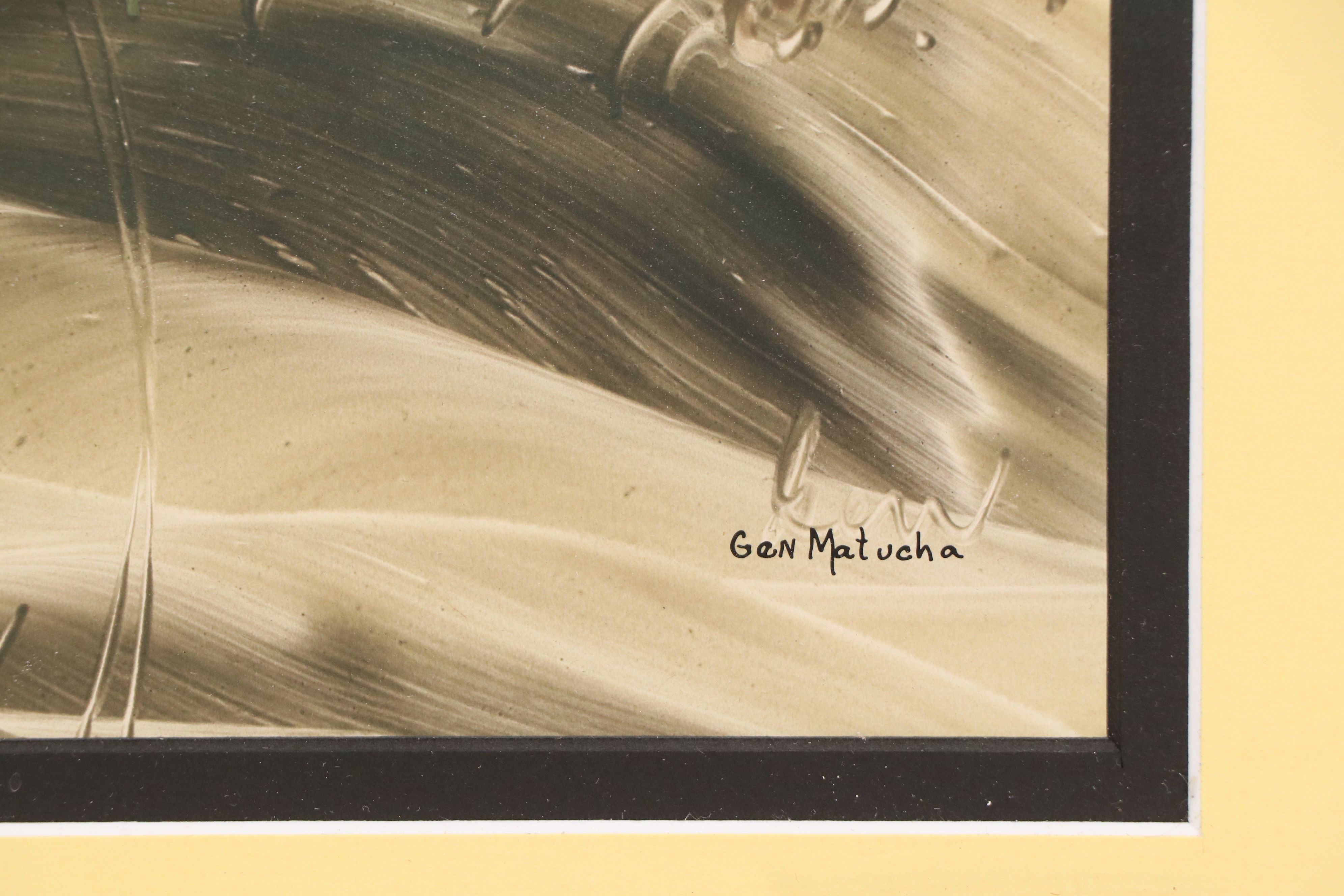 Genevieve Matucha Acrylic Painting of Woman in Landscape, Mid to Late 20th C.