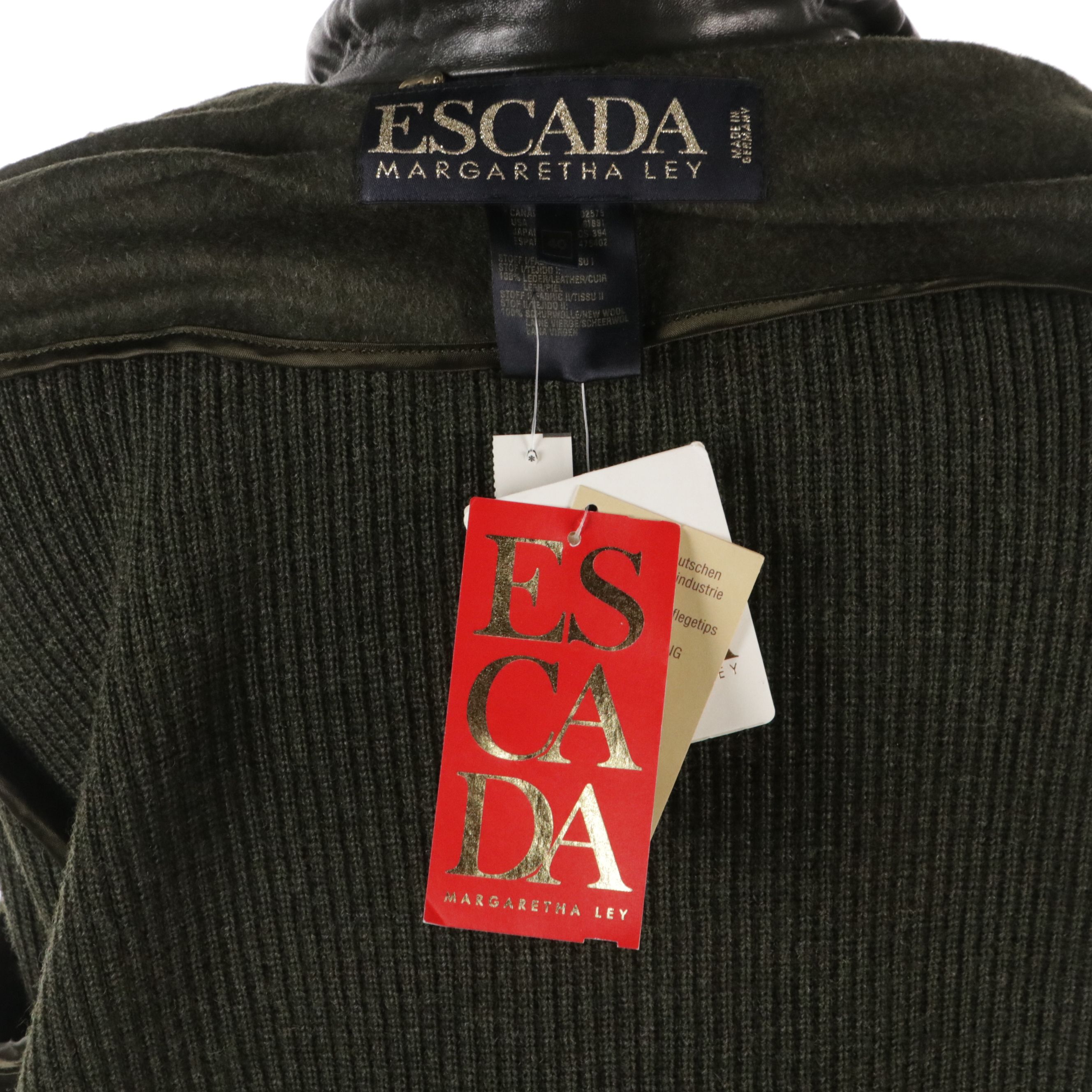 Escada by Margaretha Ley Lambskin and Ribbed Knit Jacket, Bodysuit & Skirt