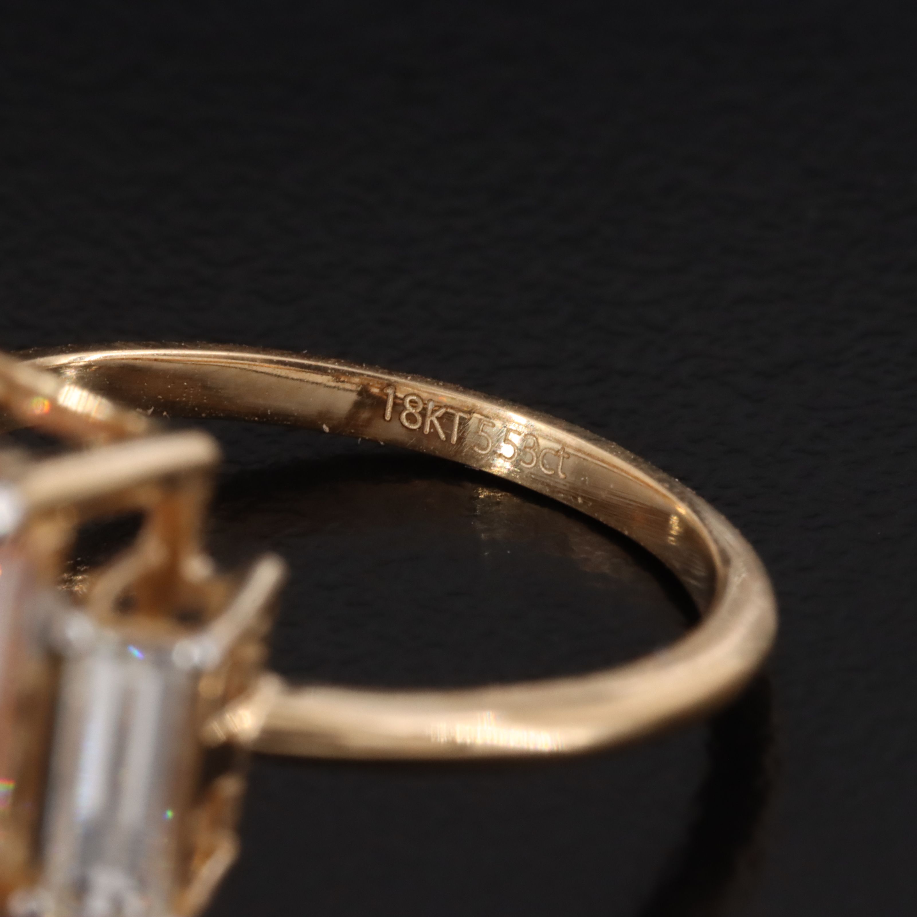 18K 5.53 CTW Lab Grown Diamond Ring with Fancy Intense Pink Center & IGI Report