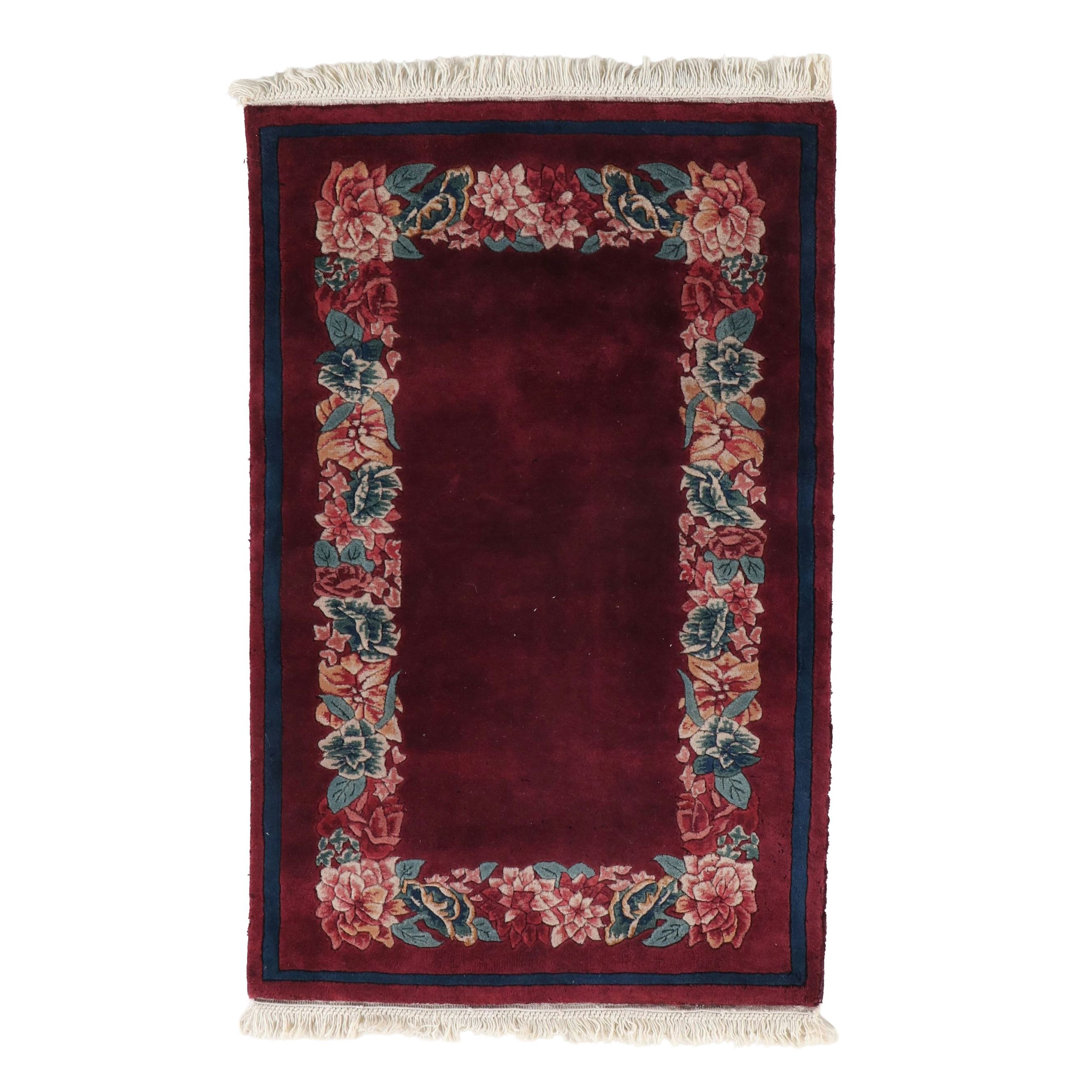 3'4 x 5'6 Hand-Knotted and Carved Indian Capel "La Salle" Area Rug