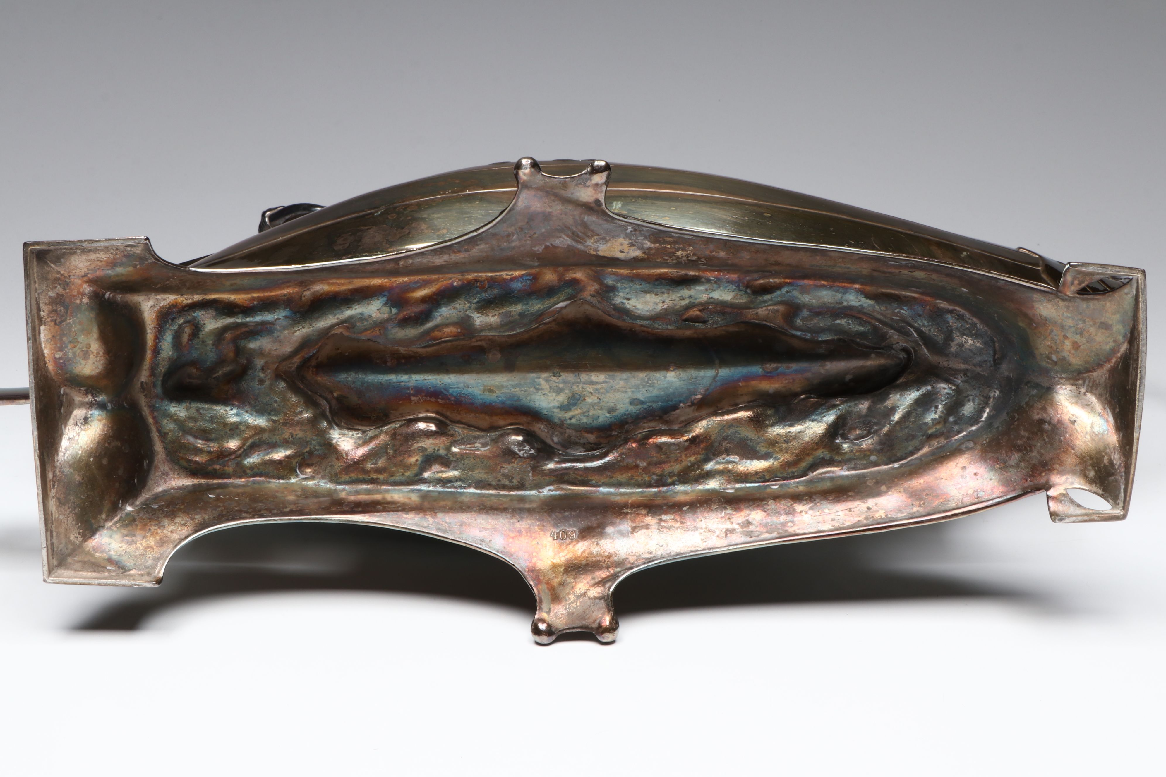 Art Nouveau Style Silver Plate Gondola Centerpiece