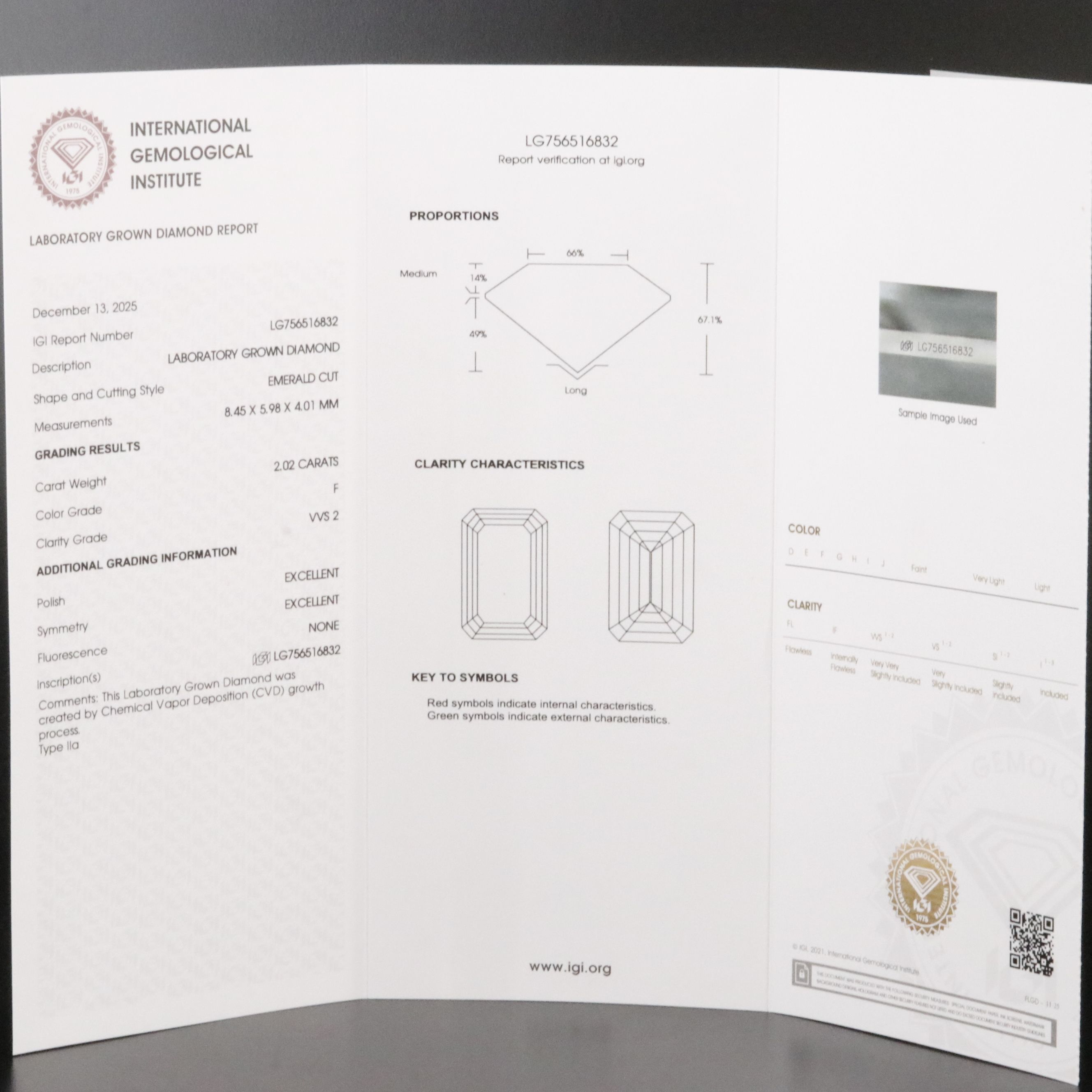 18K 2.26 CTW Lab Grown Diamond Ring with IGI Report