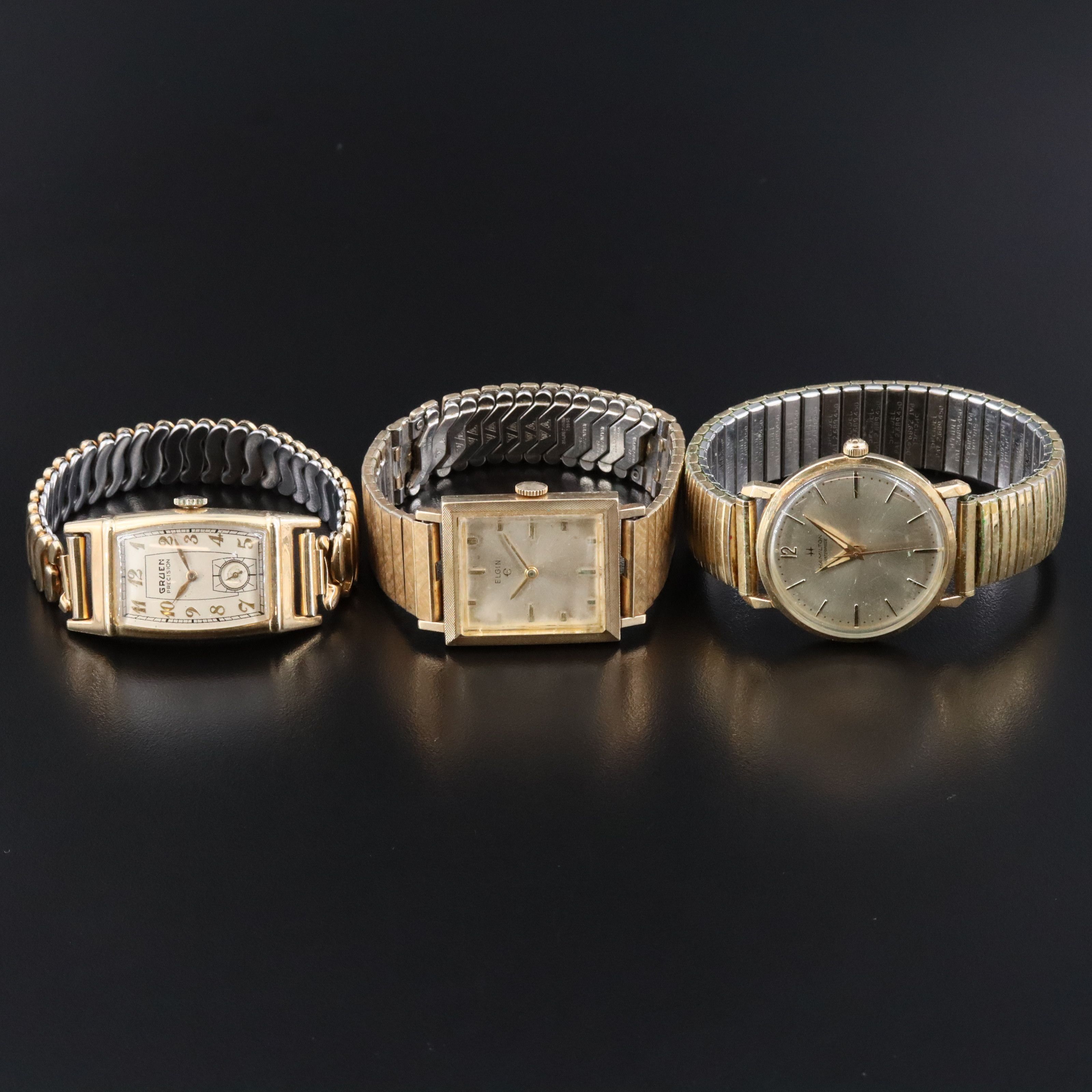 Vintage Gold-Filled Watch Selection Featuring Hamilton Masterpiece