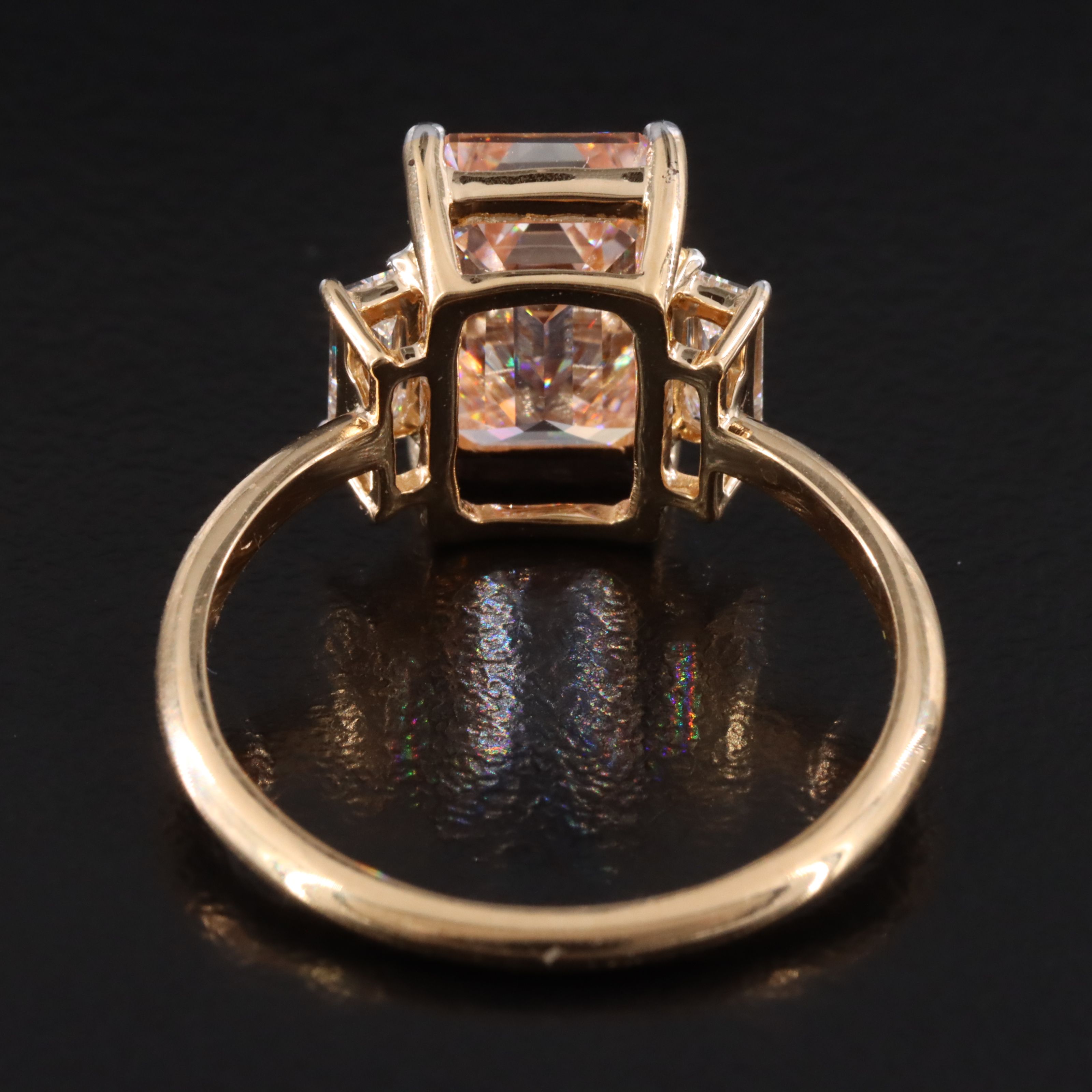 18K 3.34 CTW Lab Grown Diamond Ring w/ Fancy Intense Pink Center and IGI Report