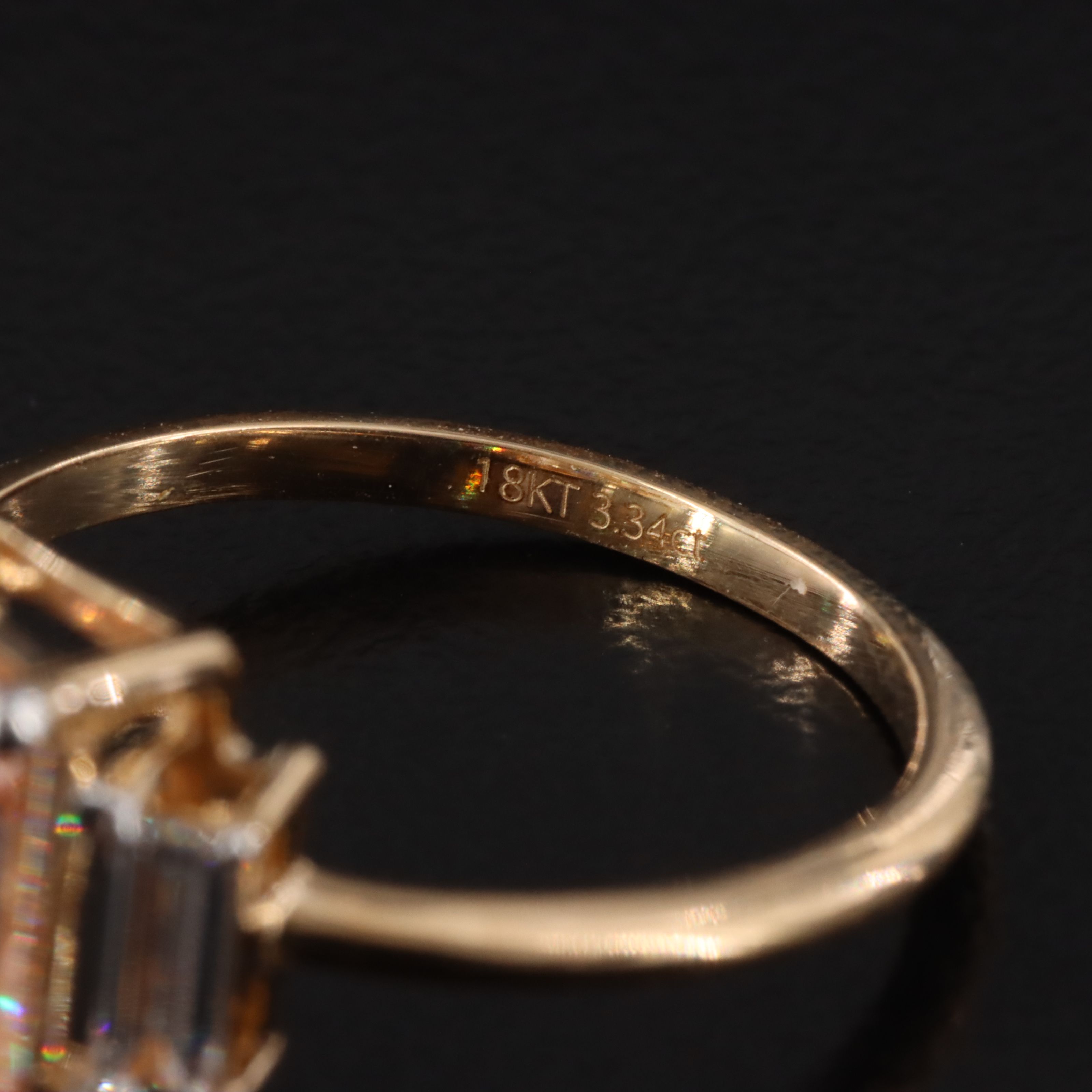 18K 3.34 CTW Lab Grown Diamond Ring w/ Fancy Intense Pink Center and IGI Report