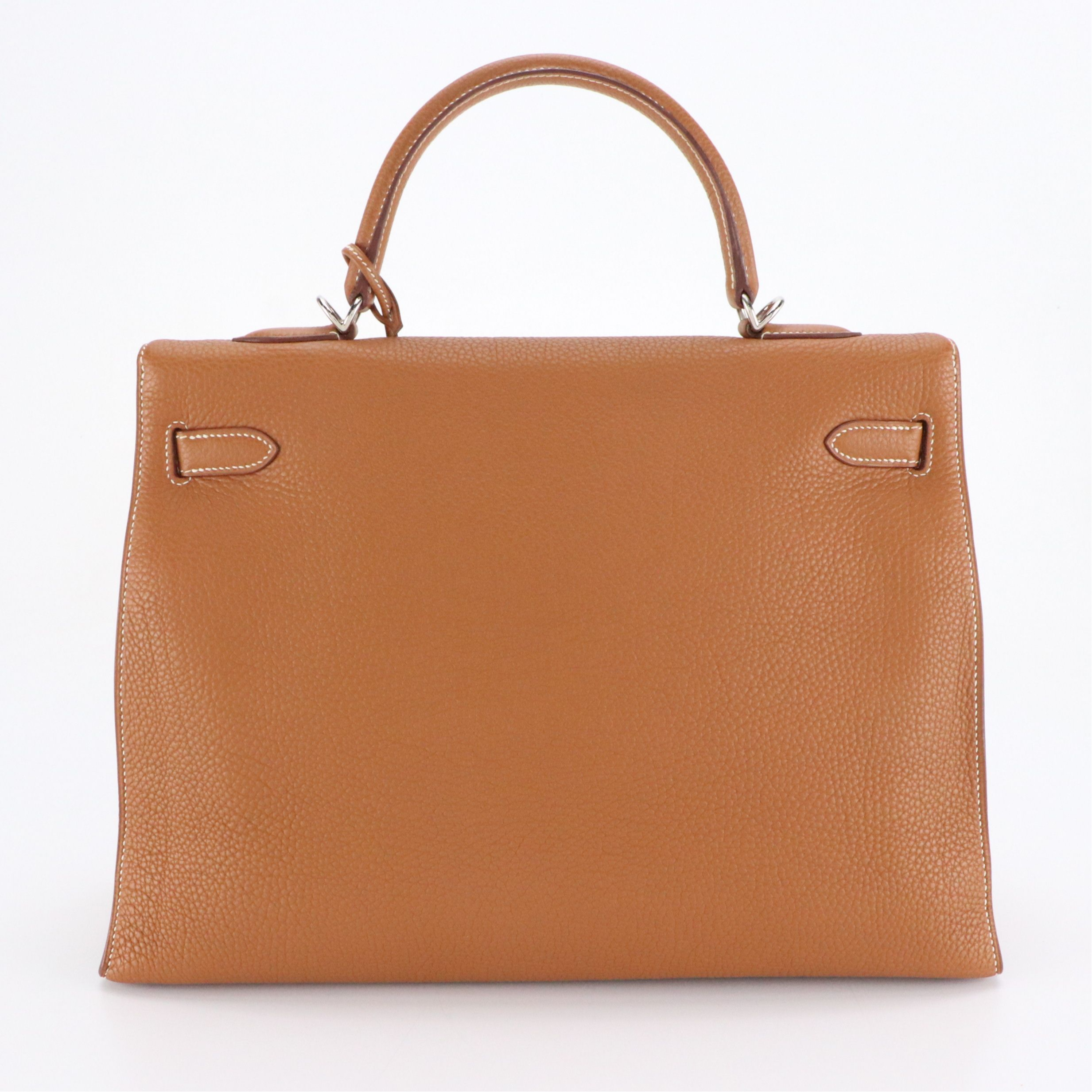 Hermès Kelly 35 Satchel in Caramel Brown Clemence Leather