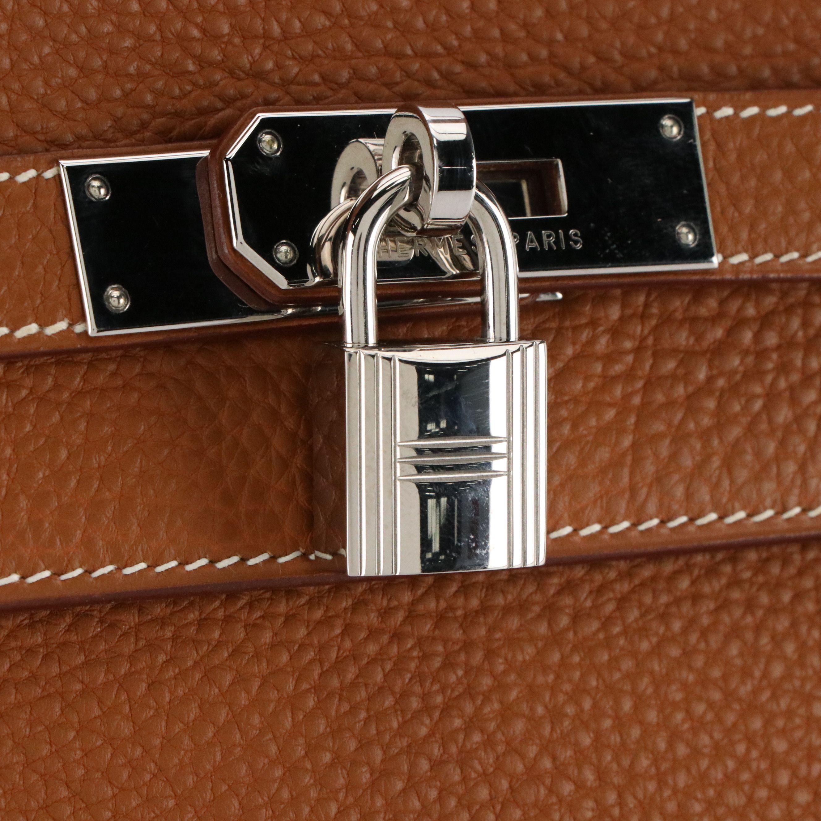 Hermès Kelly 35 Satchel in Caramel Brown Clemence Leather