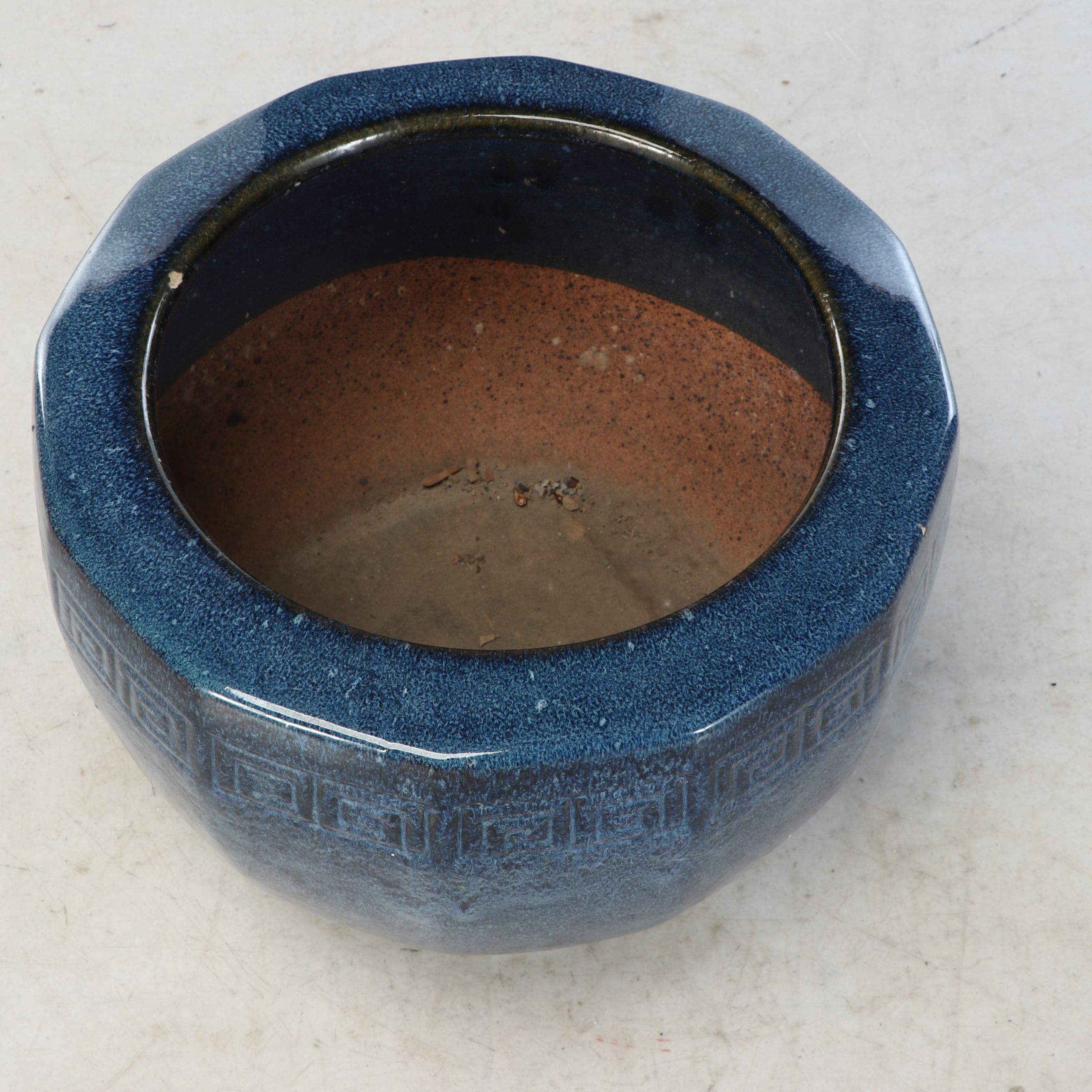 Japanese Style Geometric Blue Planter