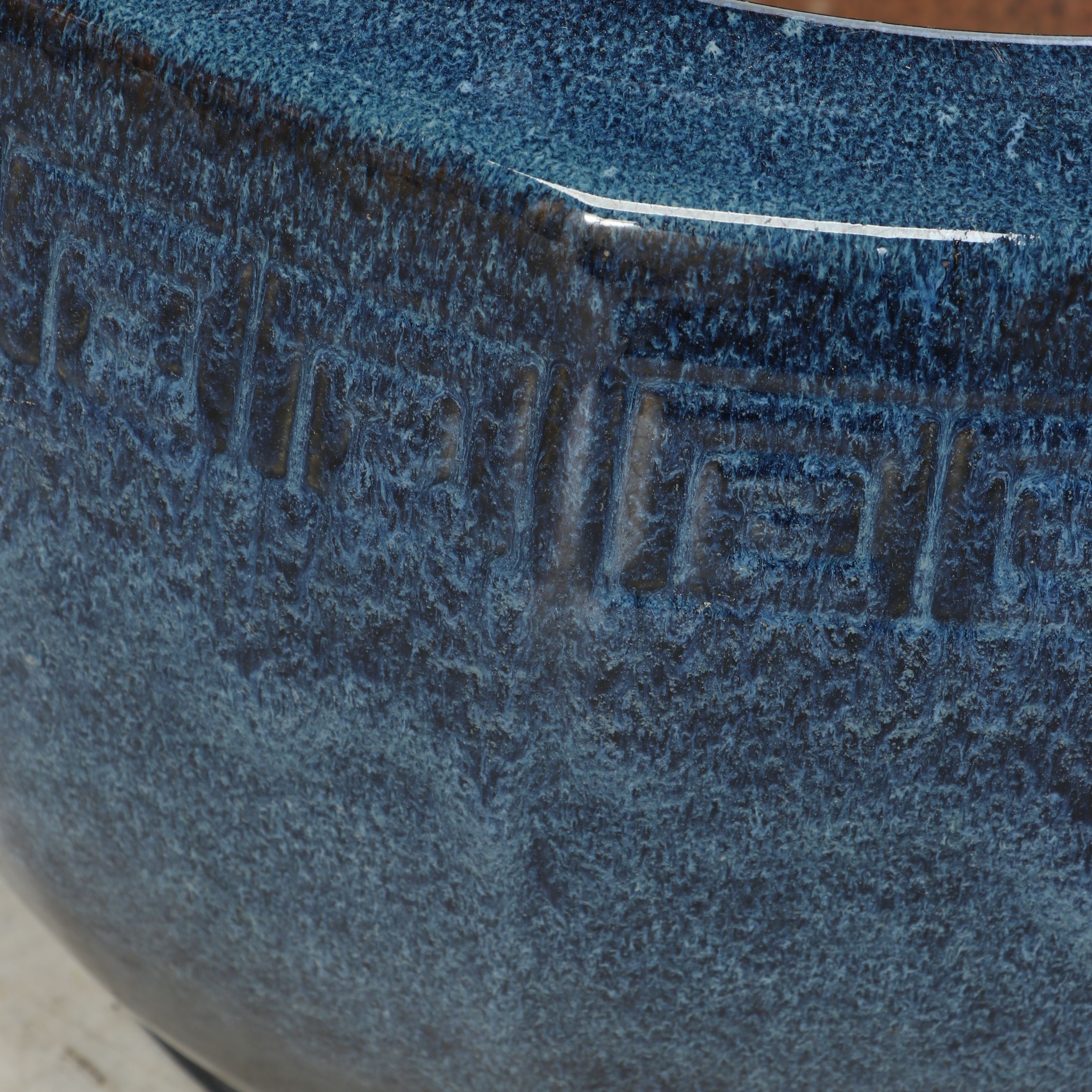 Japanese Style Geometric Blue Planter