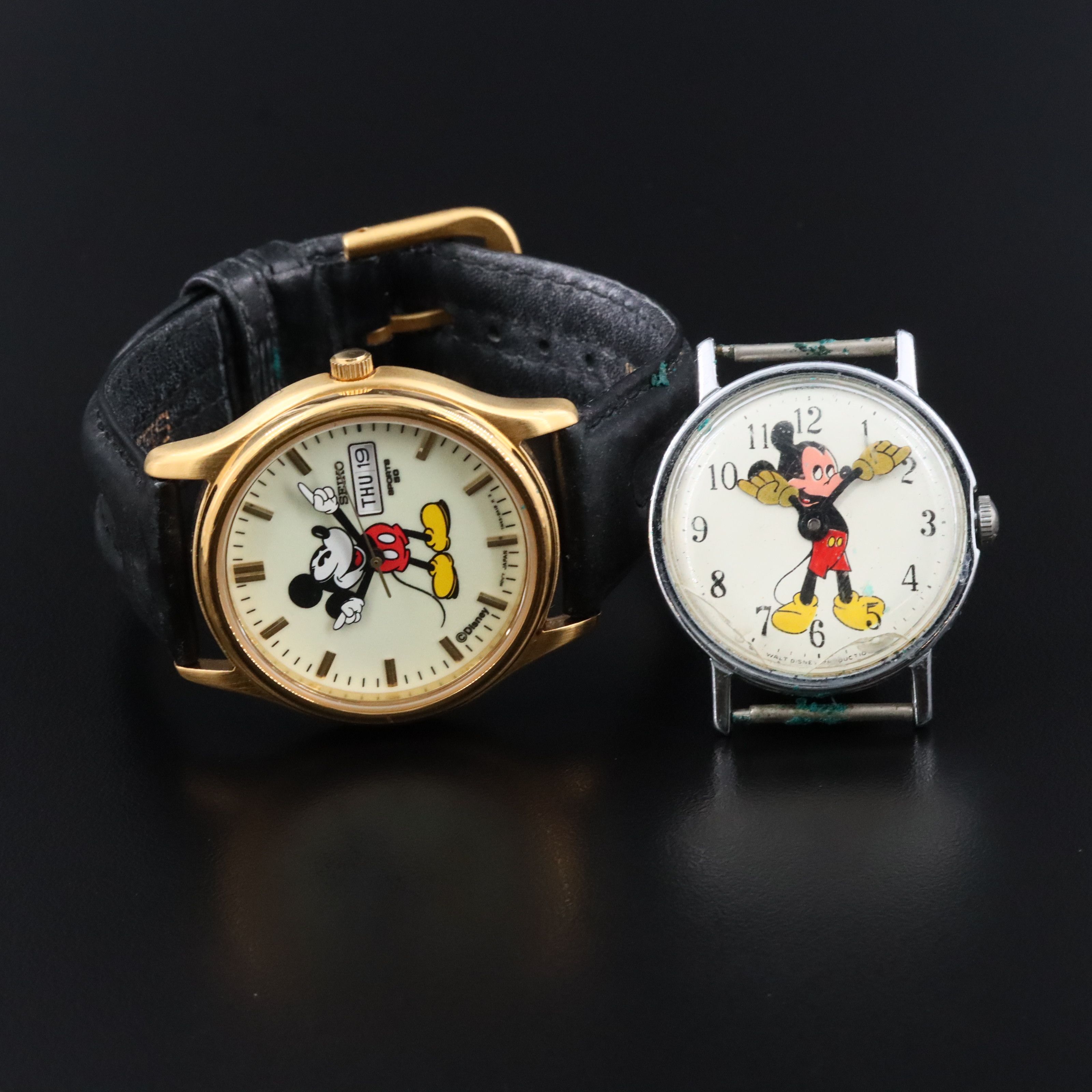 Disney and Seiko Mickey Mouse Quartz/Stem Wind Watches