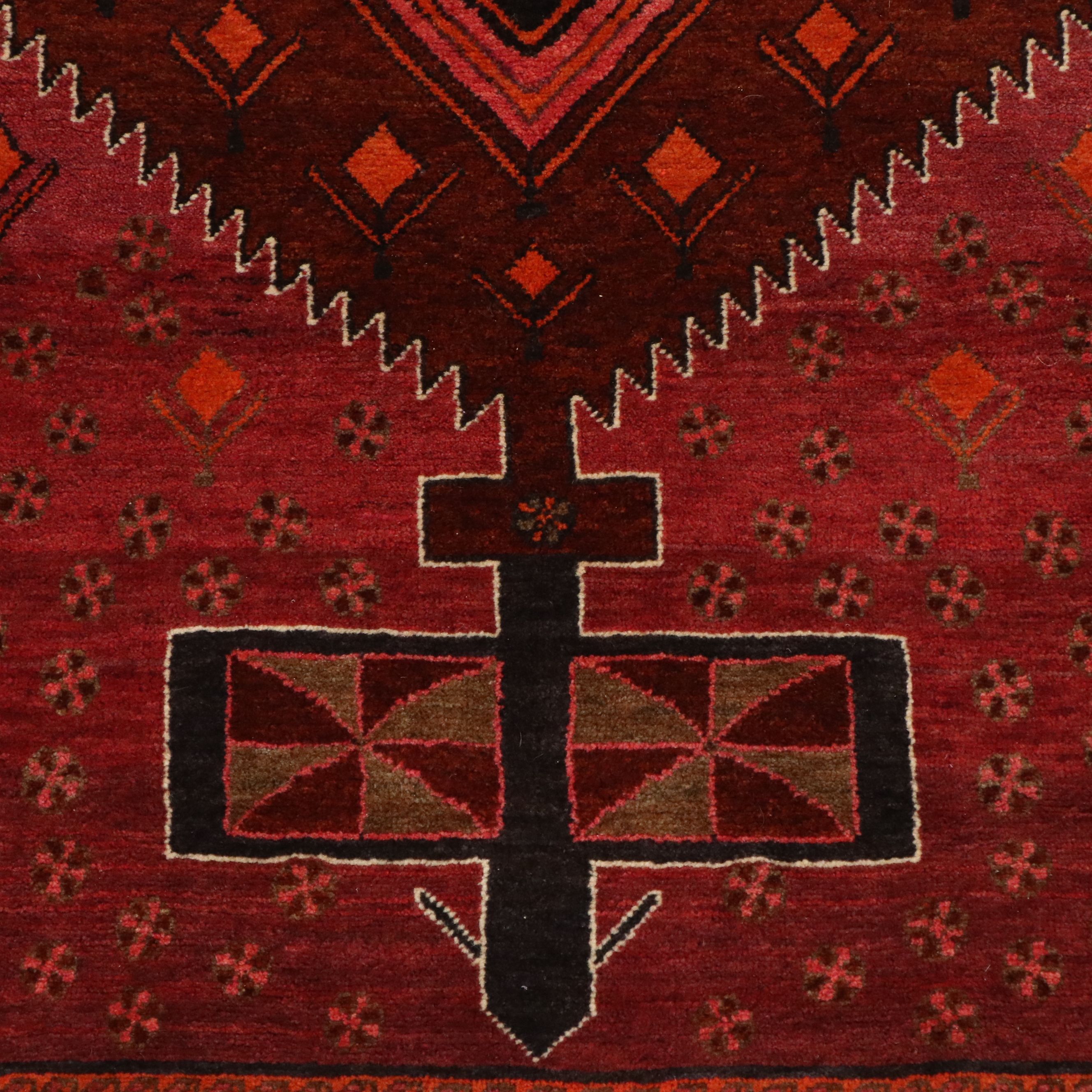 4'5 x 7'3 Hand-Knotted Persian Kurdish Area Rug