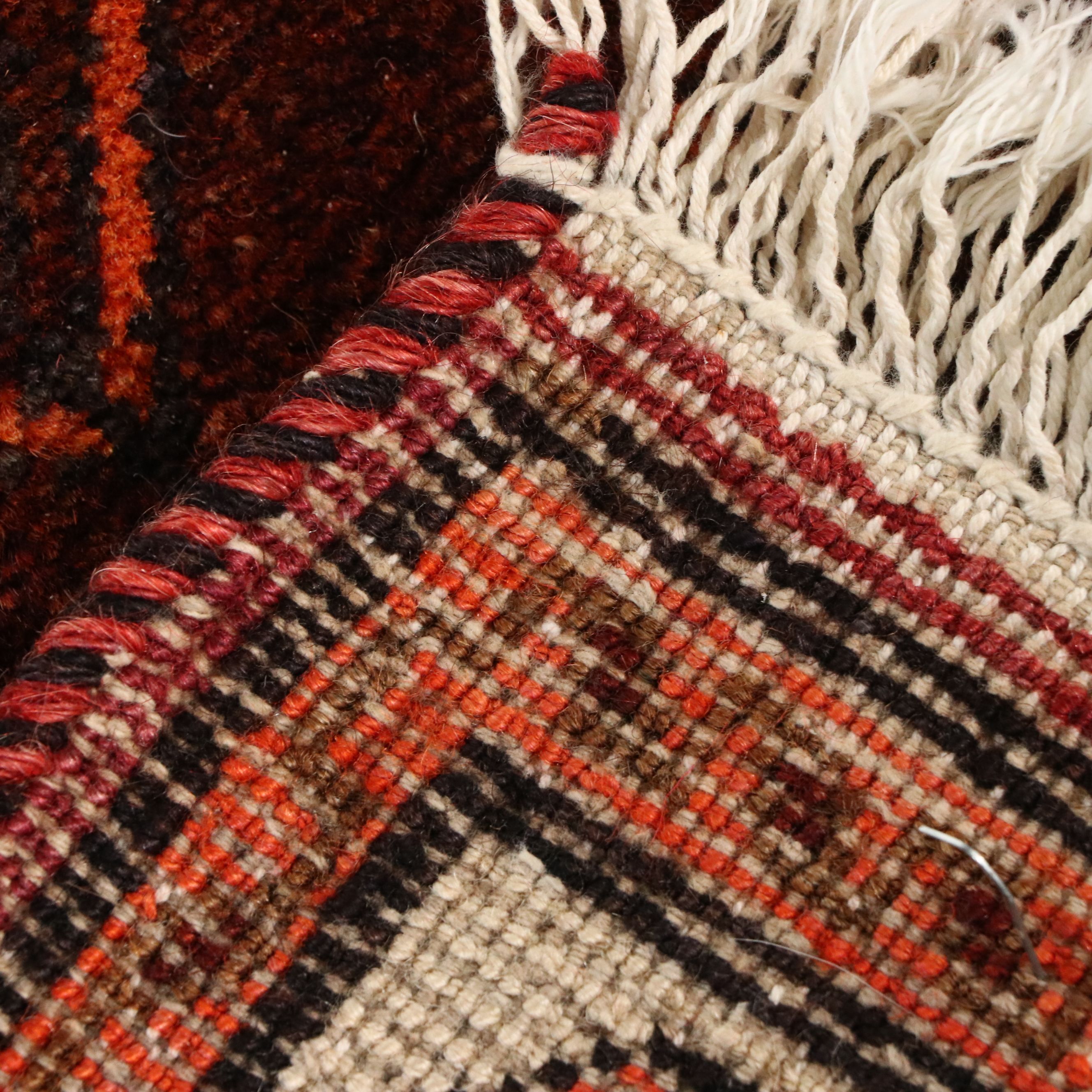 4'5 x 7'3 Hand-Knotted Persian Kurdish Area Rug