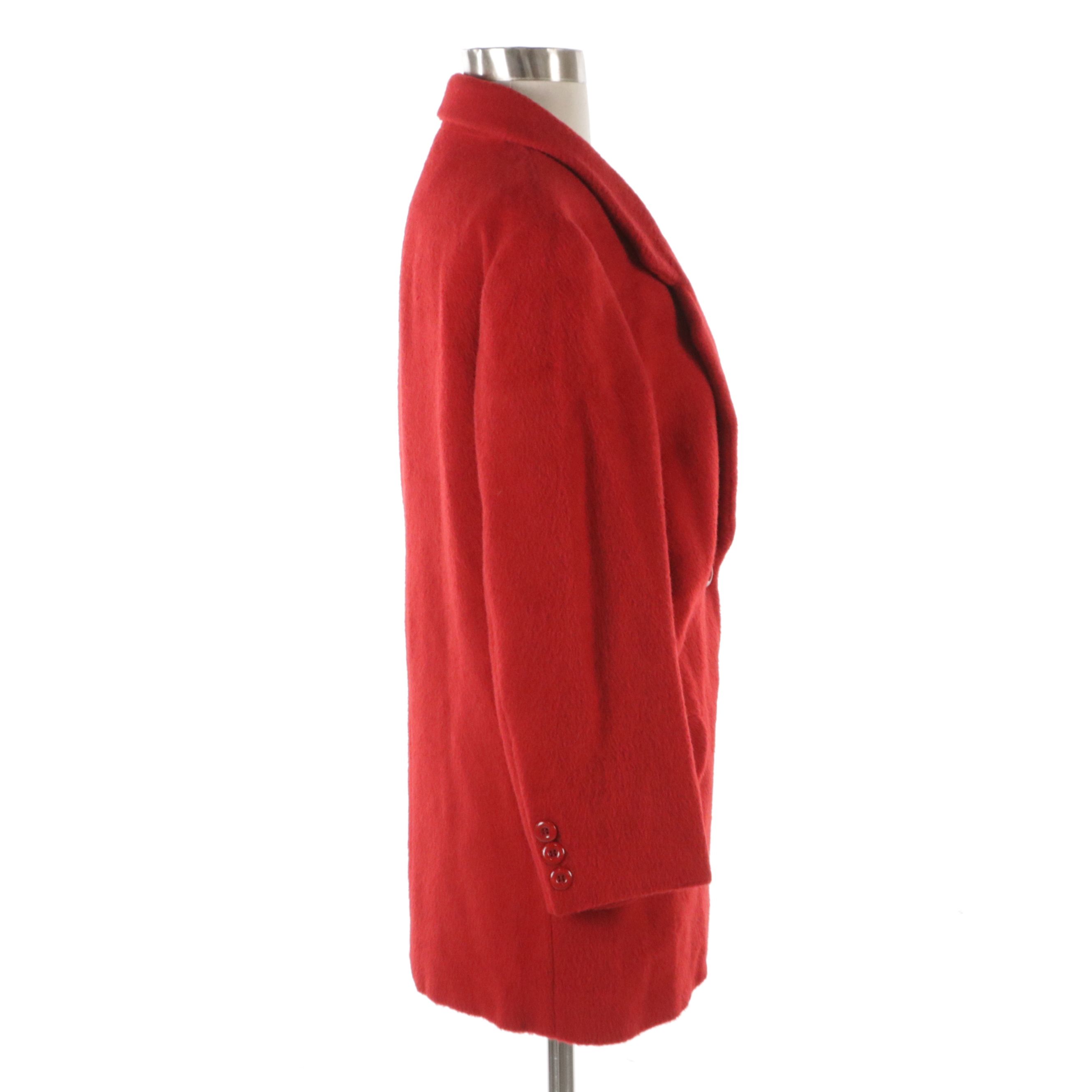 Burberrys Vintage Red Wool and Cashmere Coat