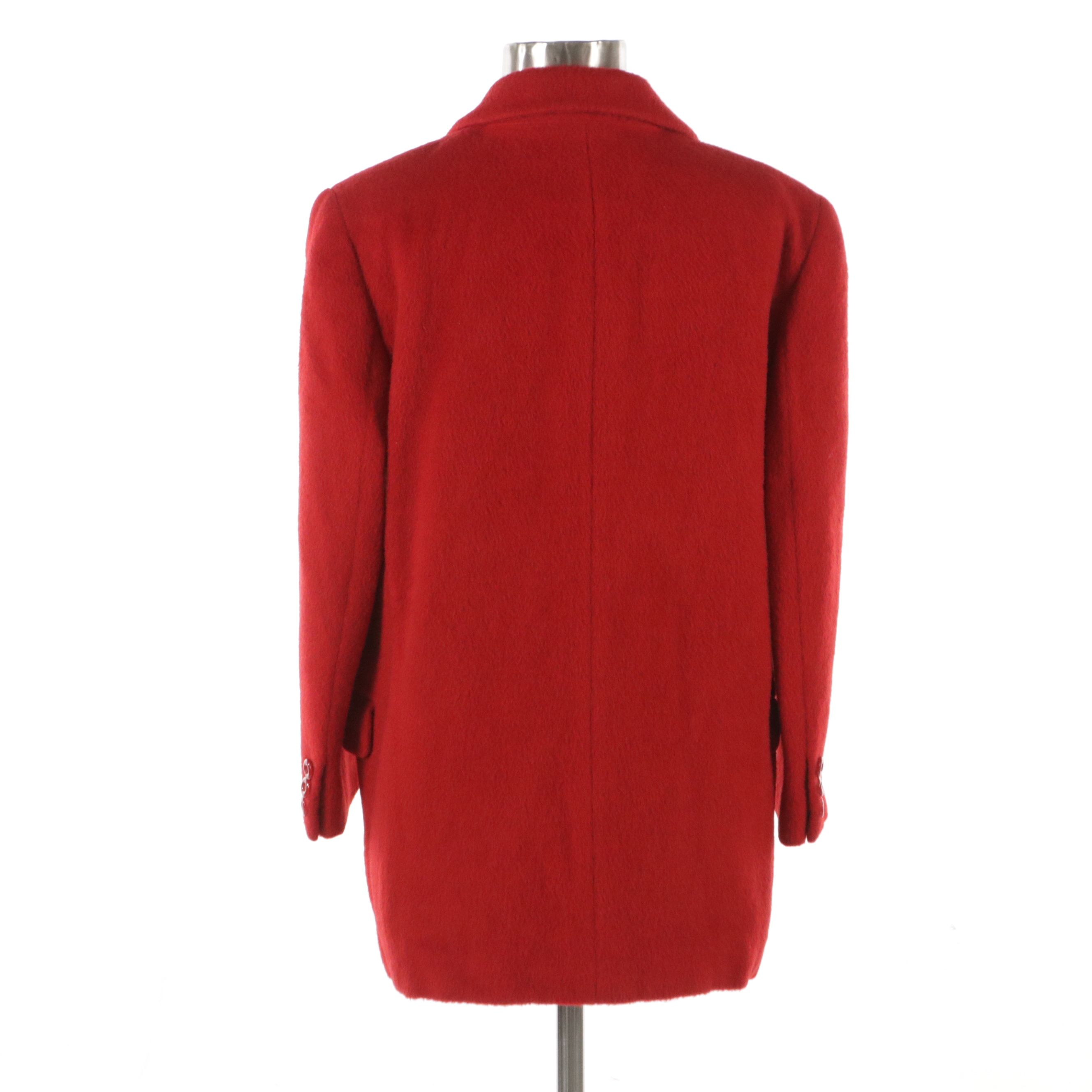 Burberrys Vintage Red Wool and Cashmere Coat