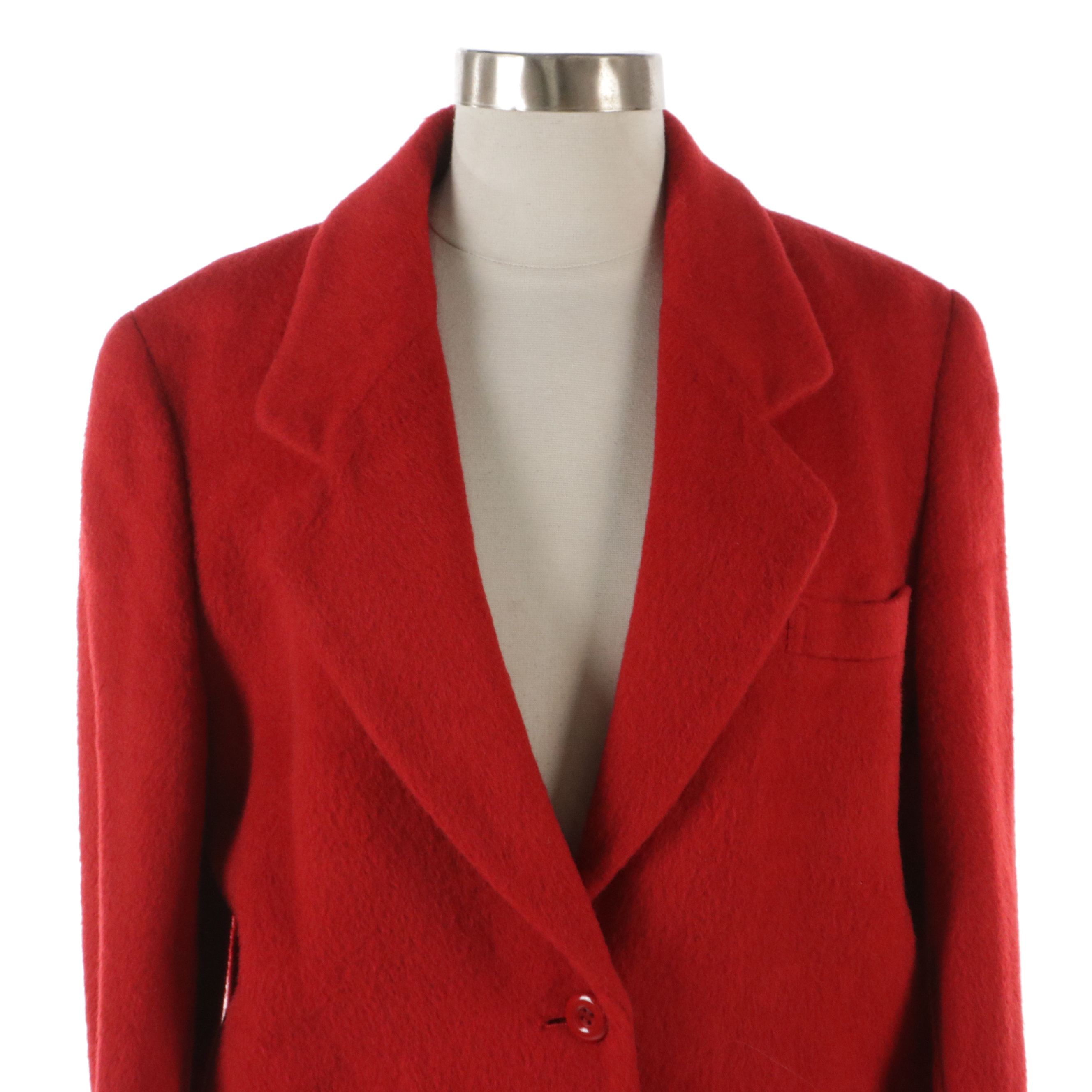 Burberrys Vintage Red Wool and Cashmere Coat