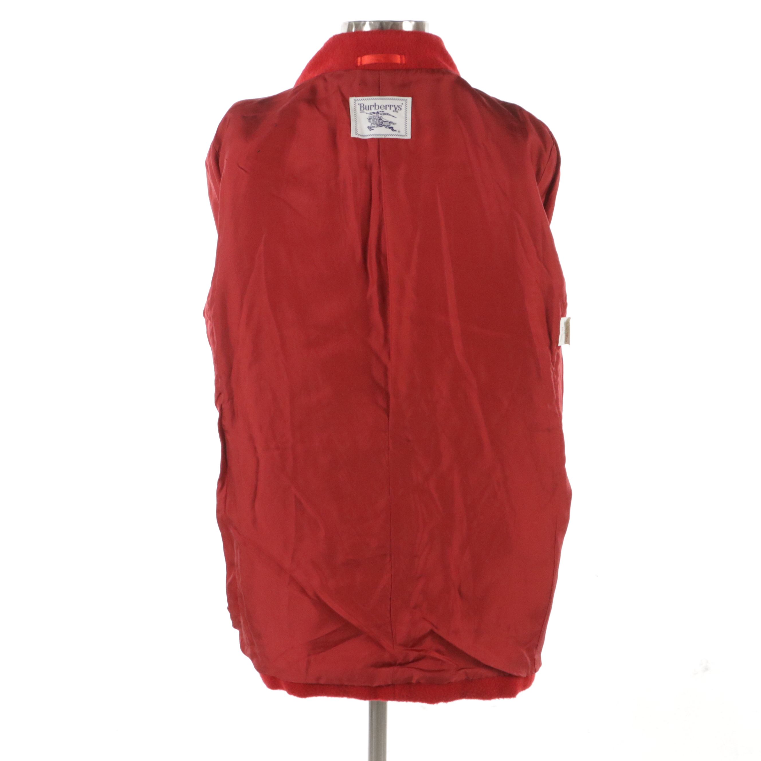 Burberrys Vintage Red Wool and Cashmere Coat