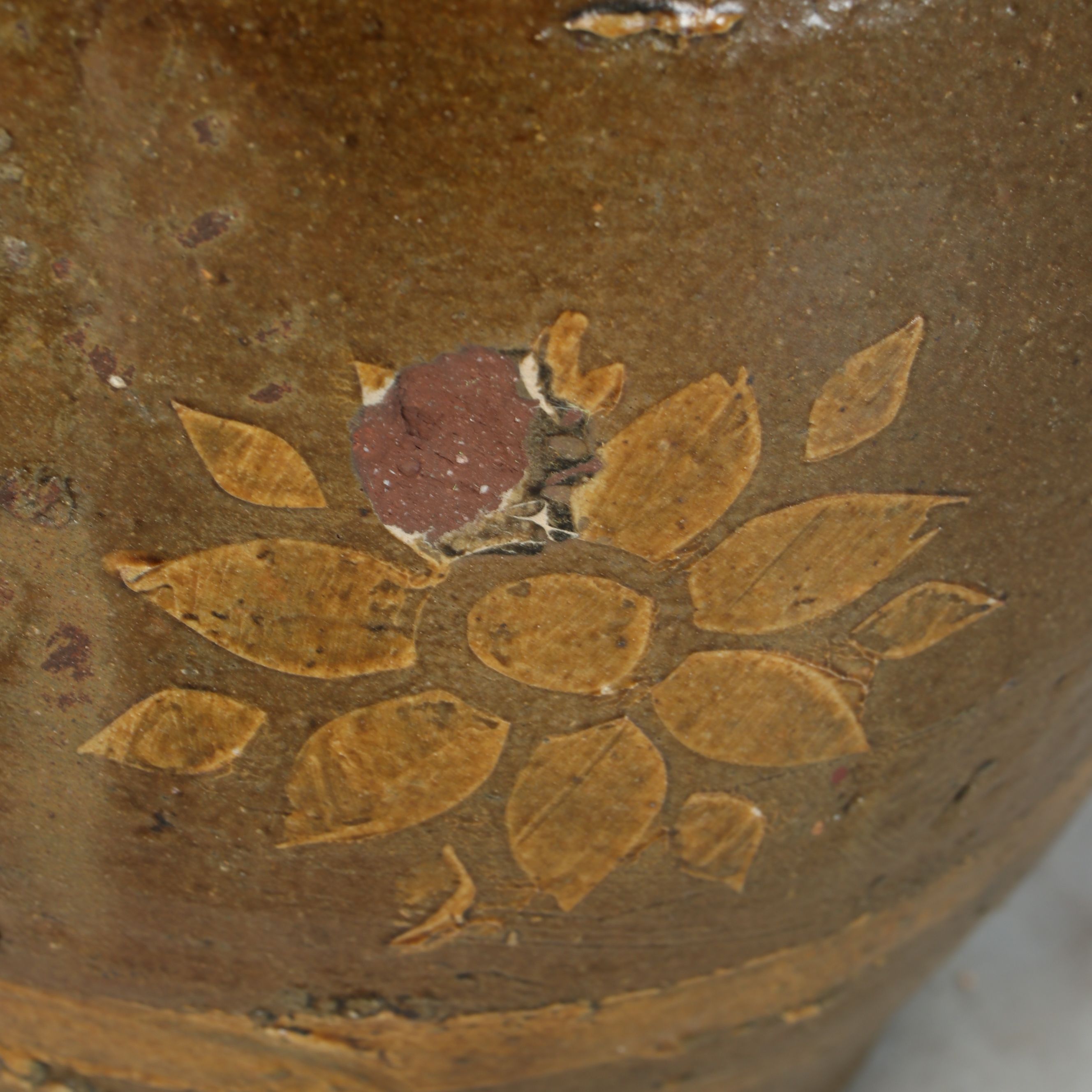 Primitive Glazed Stoneware Jar, 19th Century
