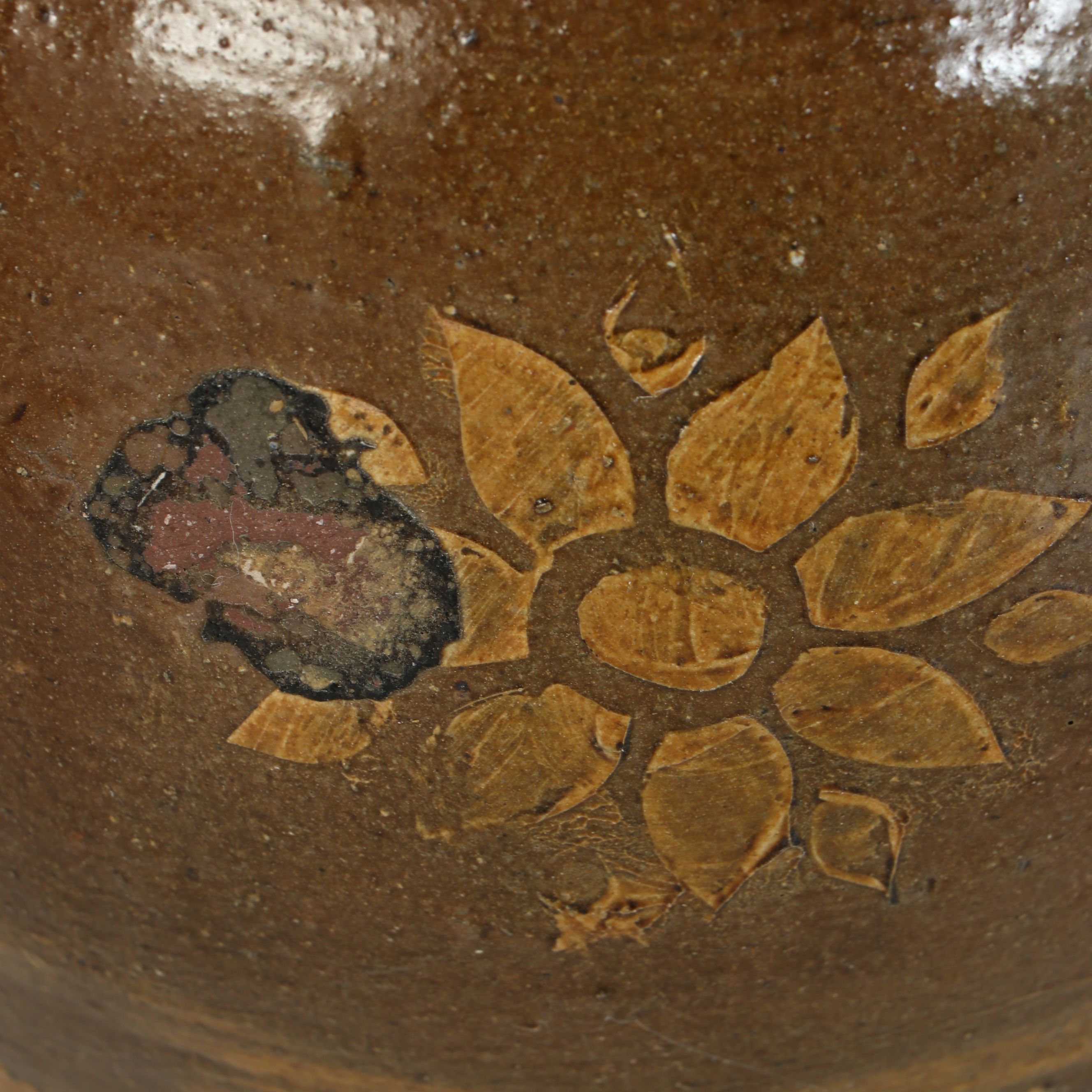 Primitive Glazed Stoneware Jar, 19th Century