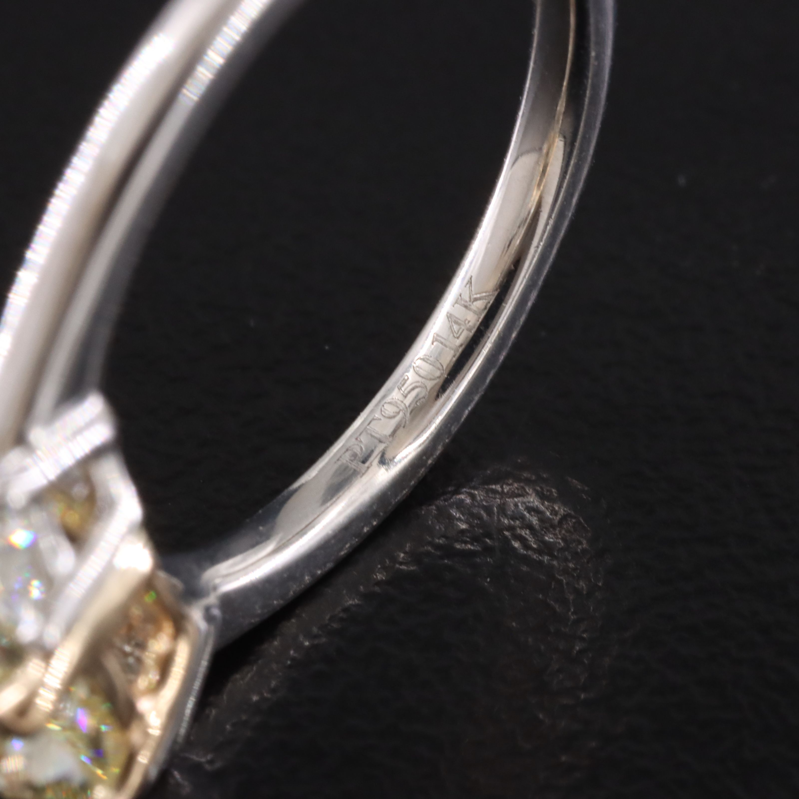 Platinum 2.44 CTW Diamond Ring with Fancy Light Yellow Center and GIA Report