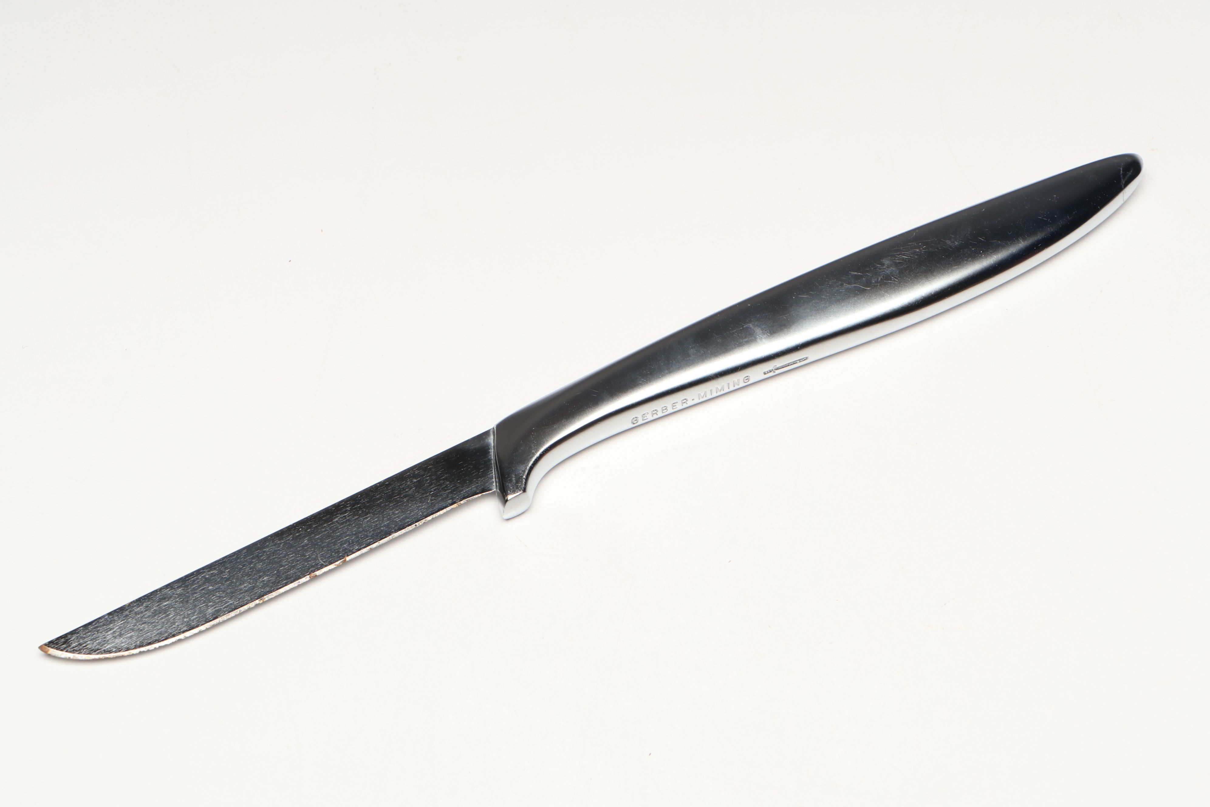 Gerber "Miming" Stainless Steel Dinner Knives with Walnut Case, 1960s