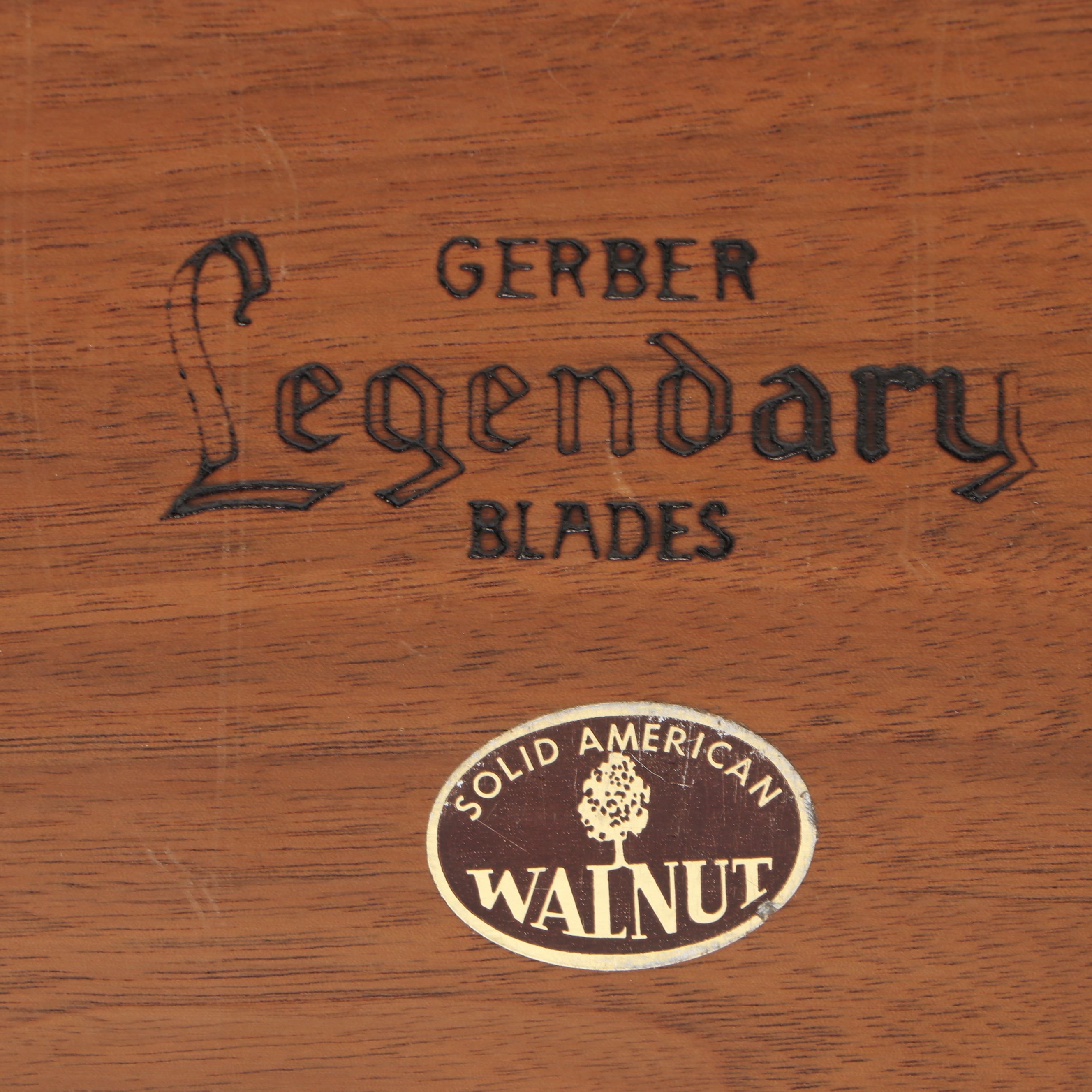 Gerber "Miming" Stainless Steel Dinner Knives with Walnut Case, 1960s