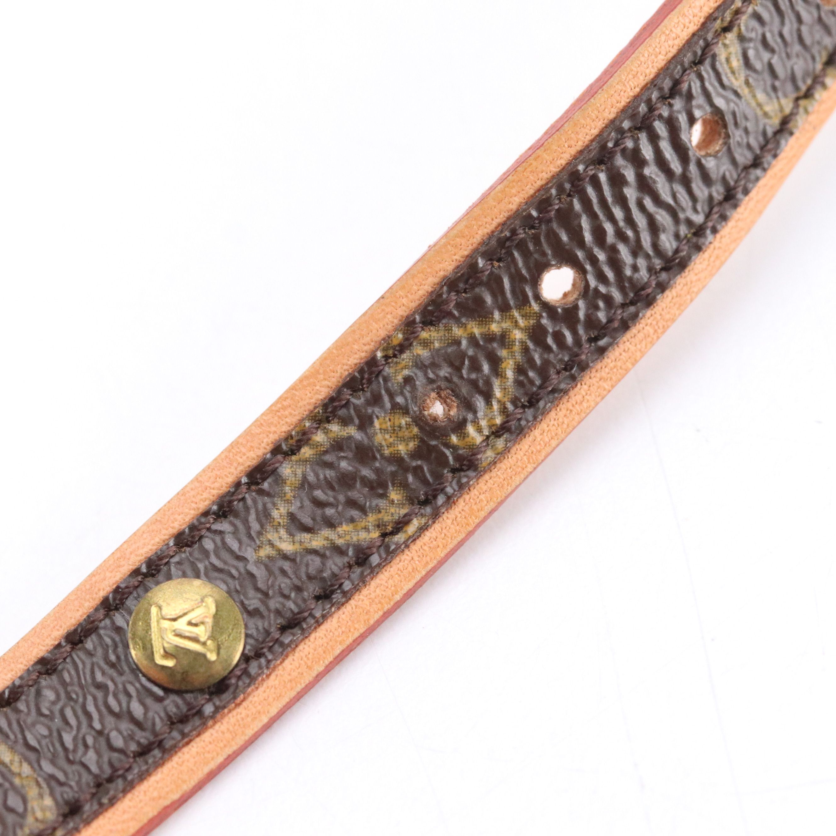 Louis Vuitton Small Dog Collar in Monogram Canvas and Leather with Box