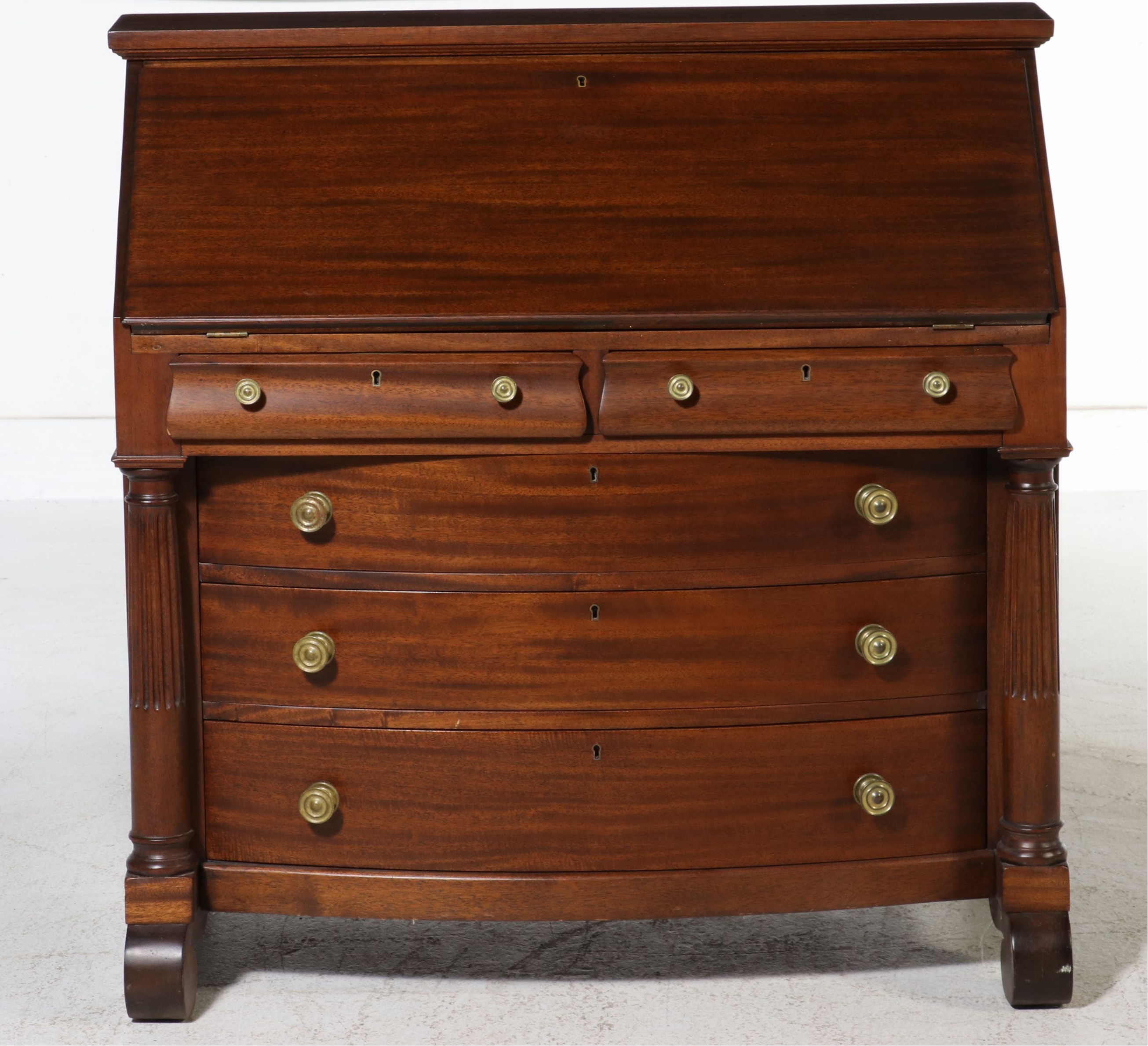 American Empire Style Mahogany Slant-Front Desk, Late 19th/ Early 20th Century