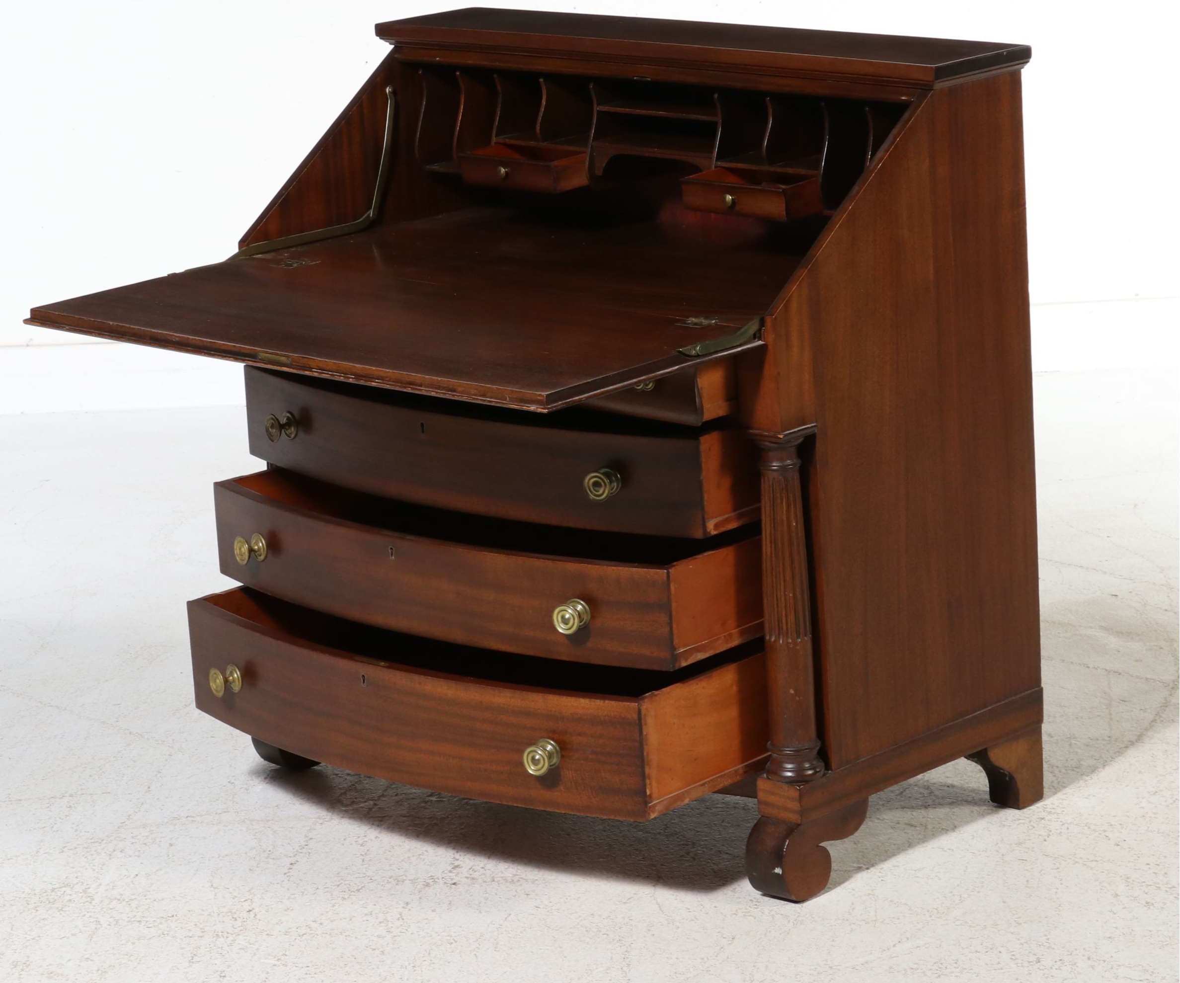 American Empire Style Mahogany Slant-Front Desk, Late 19th/ Early 20th Century