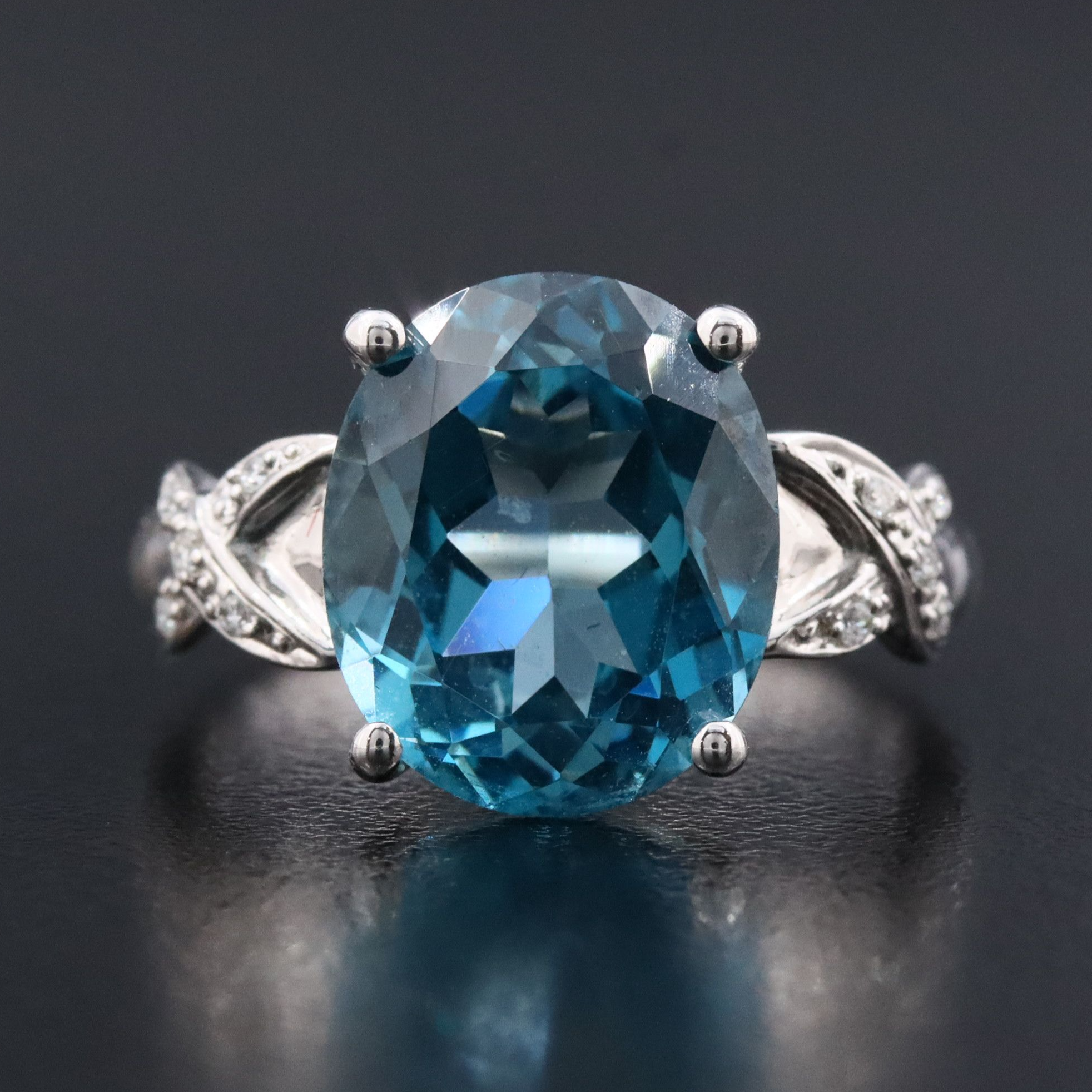 18K Topaz and Diamond Ring