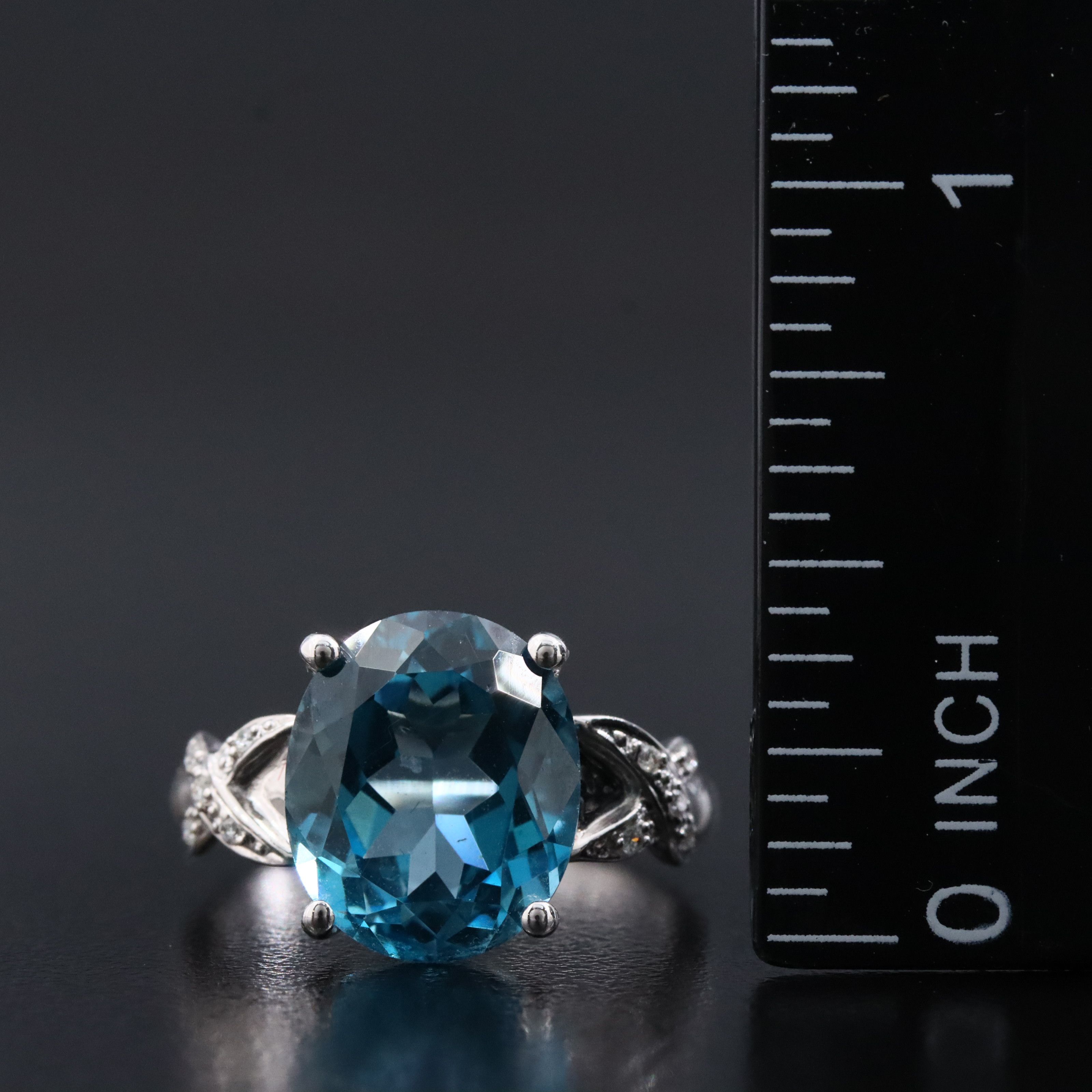 18K Topaz and Diamond Ring