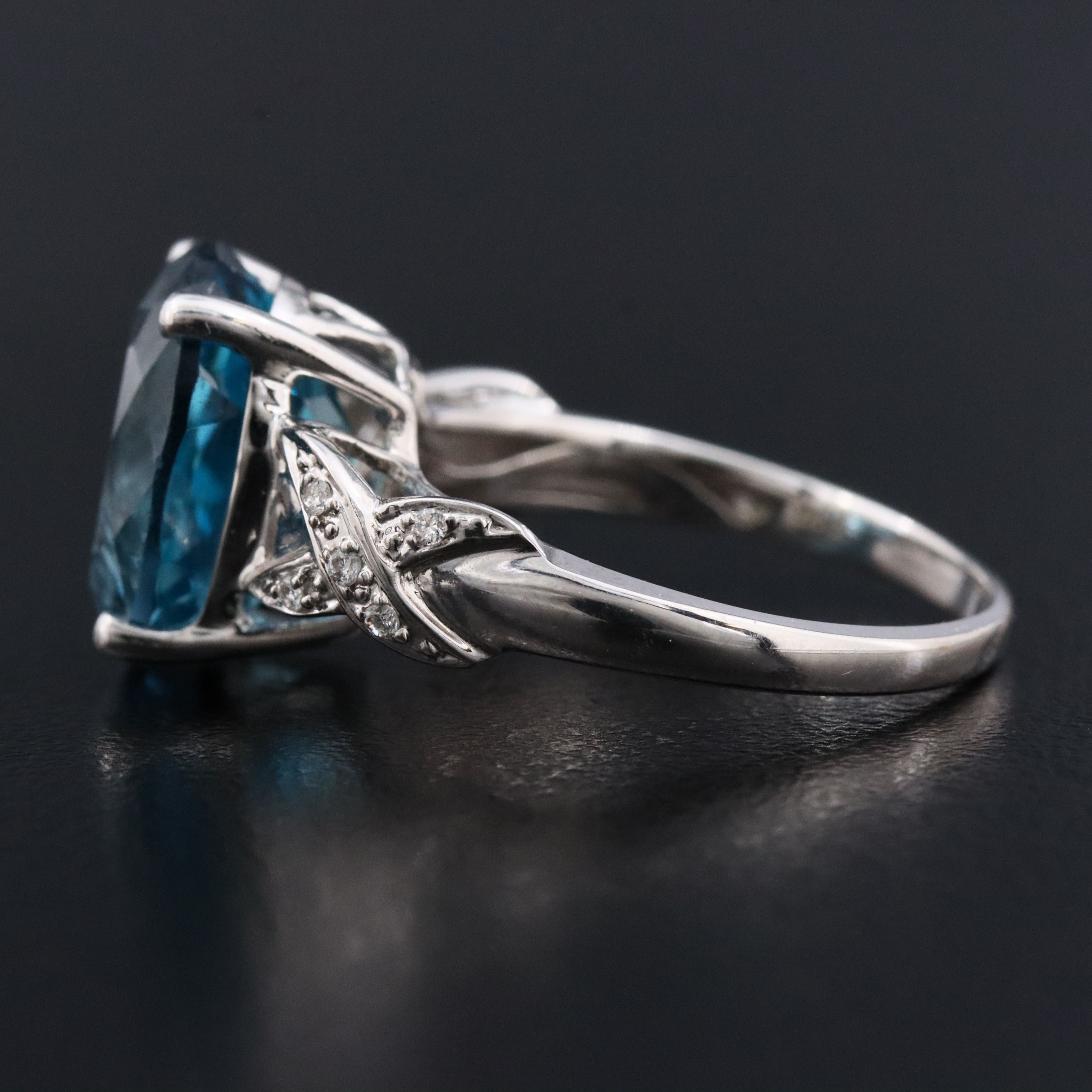 18K Topaz and Diamond Ring