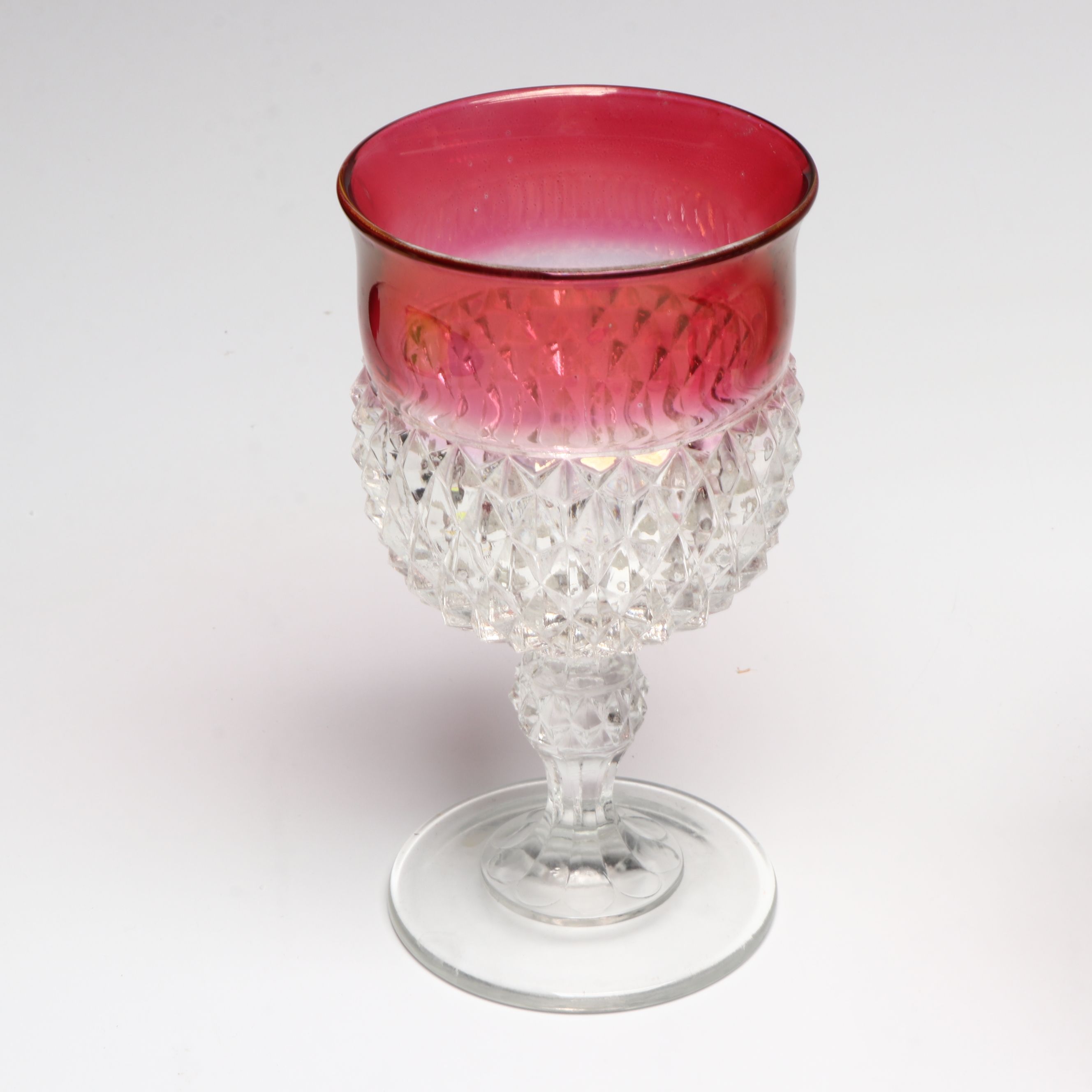 Indiana Glass Diamond Pattern Ruby Border Glass Tableware
