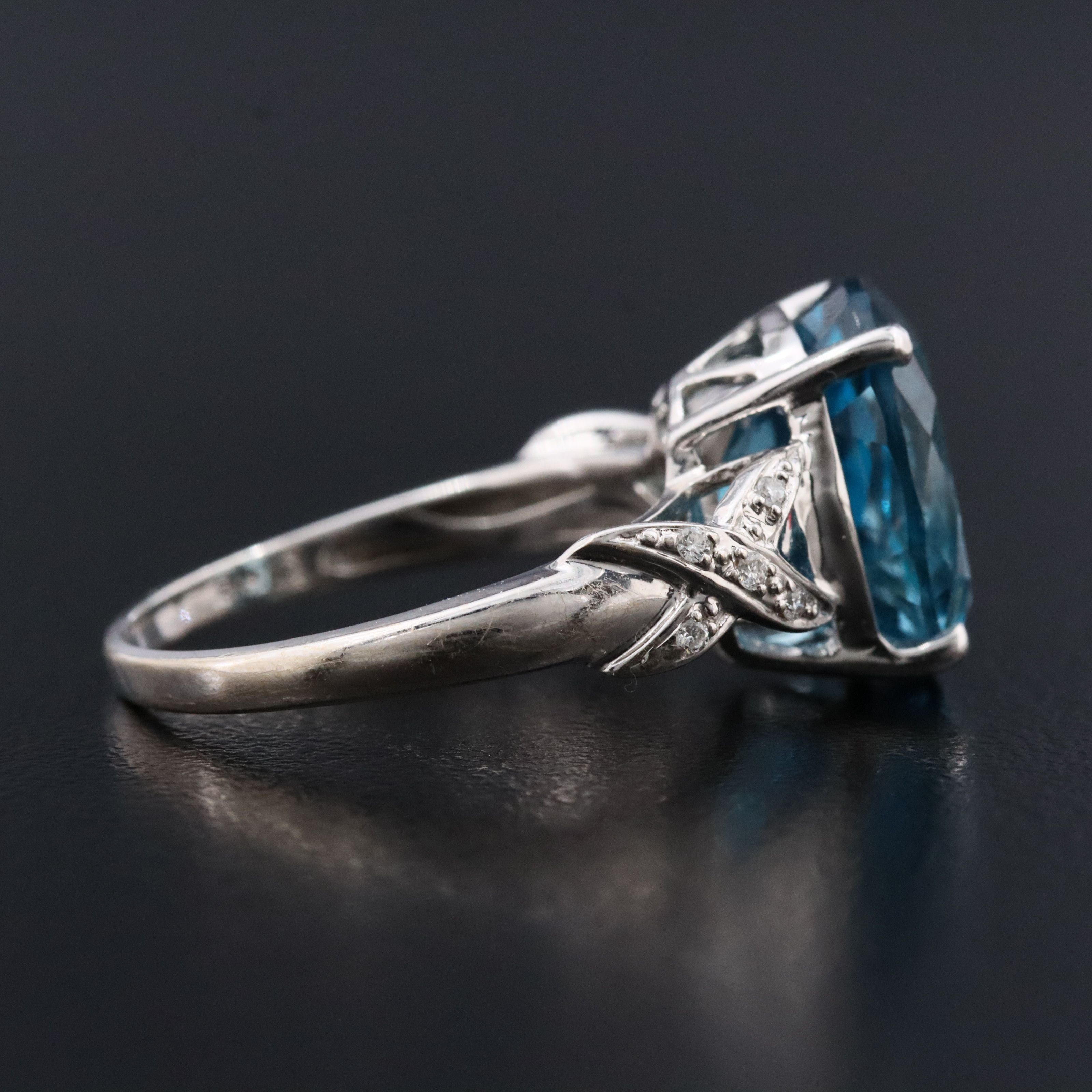 18K Topaz and Diamond Ring