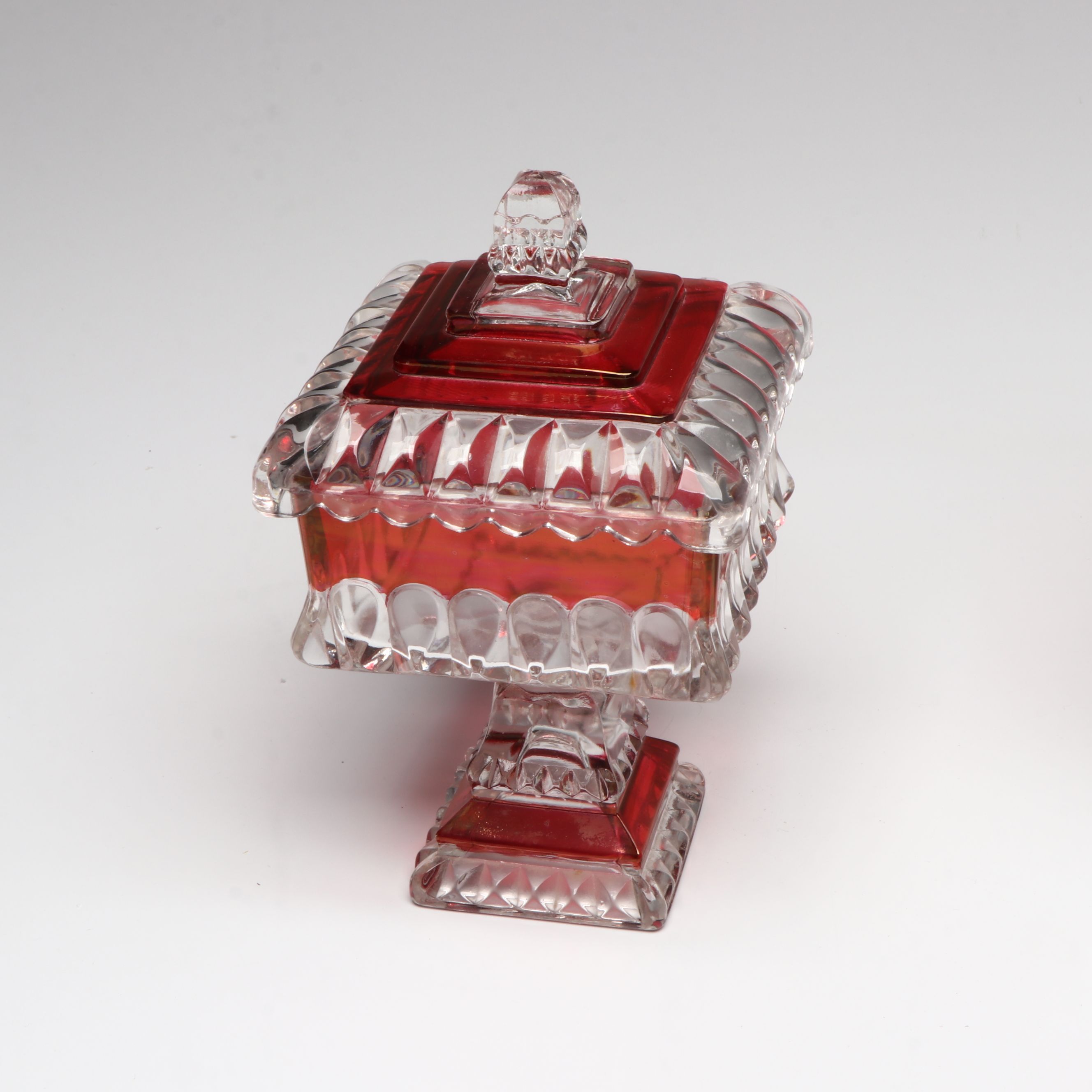 Indiana Glass Diamond Pattern Ruby Border Glass Tableware