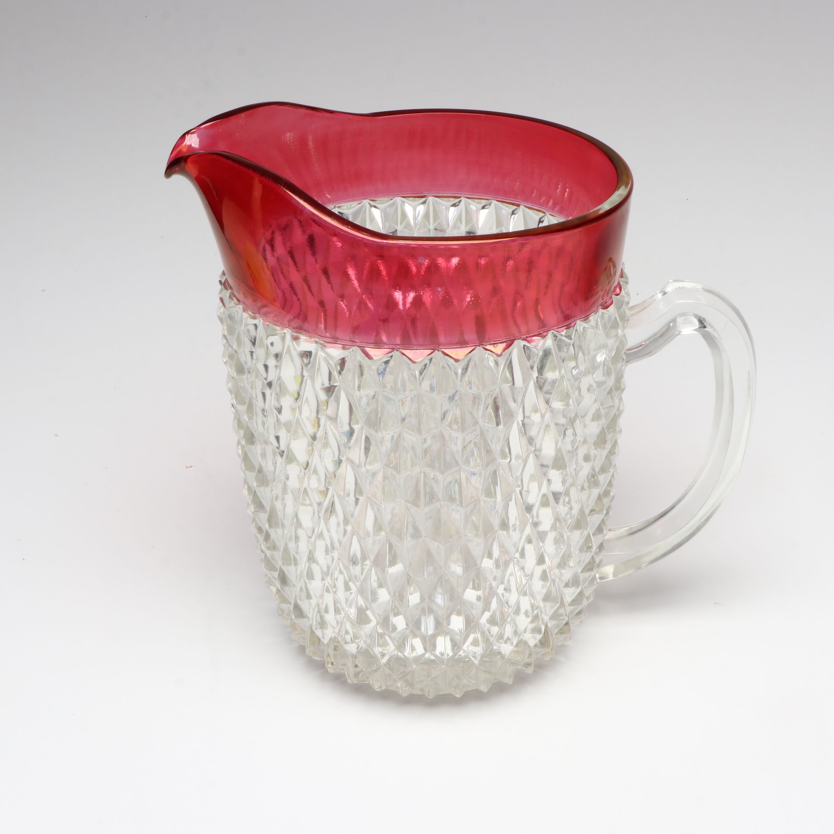 Indiana Glass Diamond Pattern Ruby Border Glass Tableware