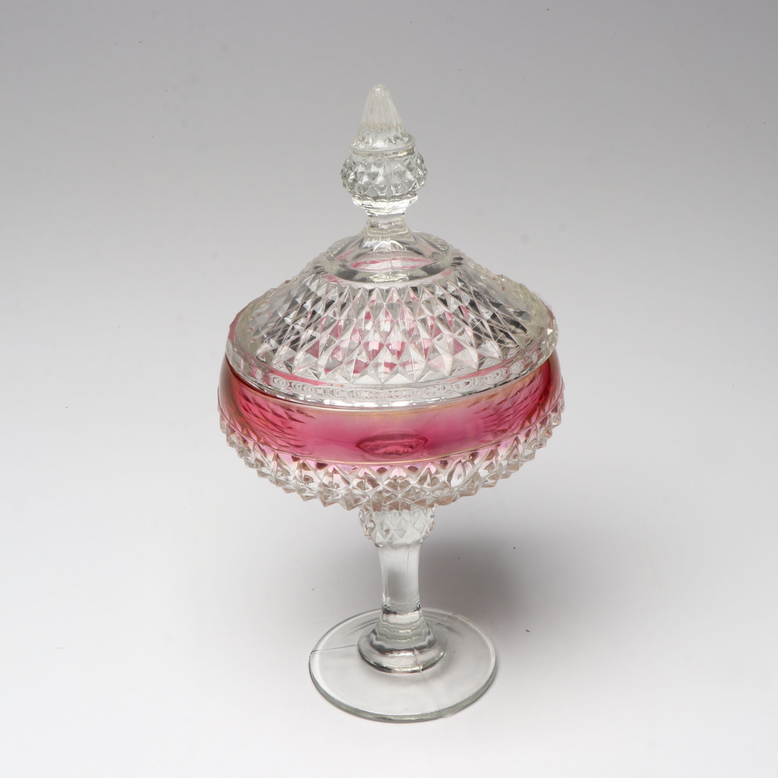 Indiana Glass Diamond Pattern Ruby Border Glass Tableware