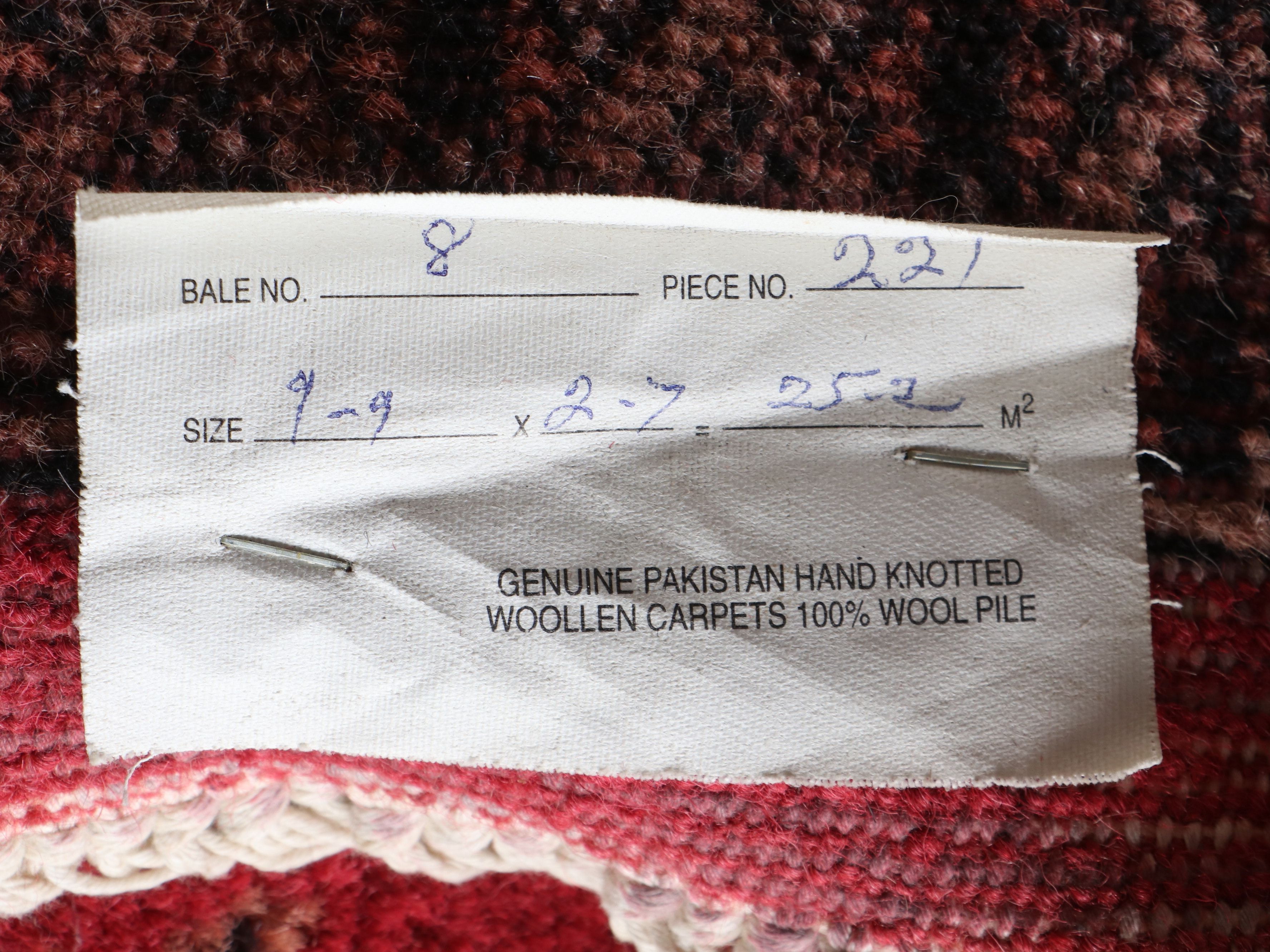 2'6 x 10'2 Hand-Knotted Pakistani Bokhara Carpet Runner