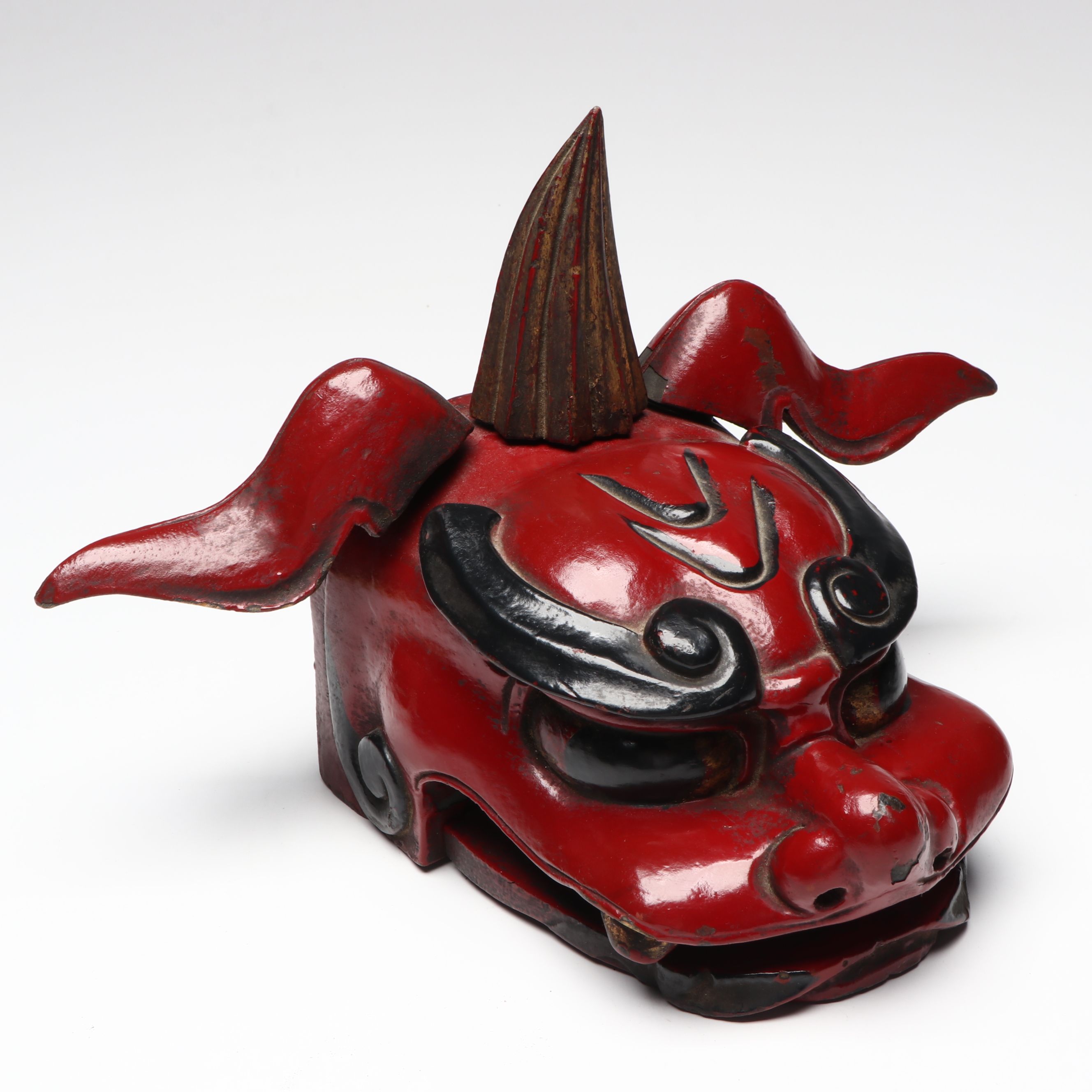 Japanese Lacquerware Wood Shishi Mask