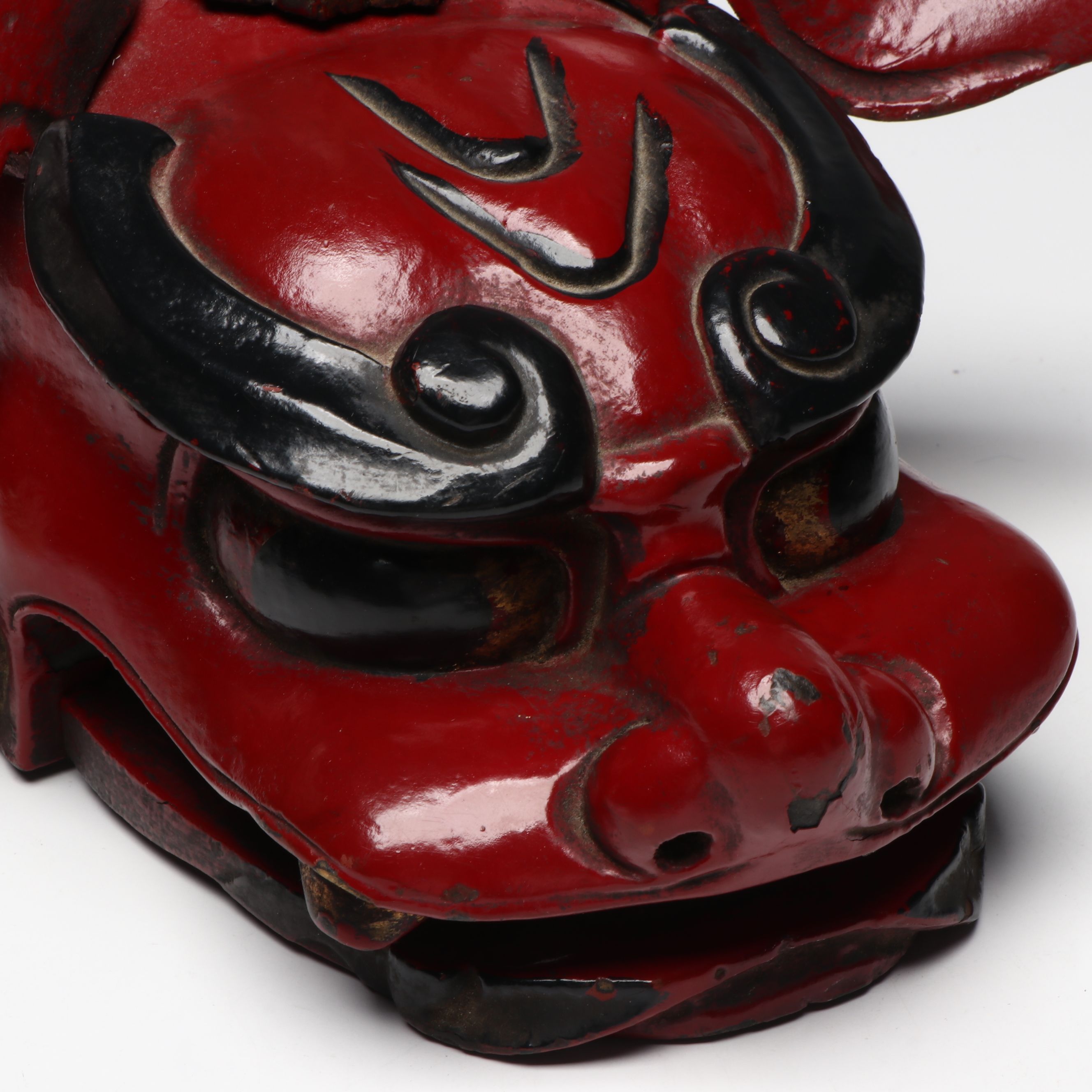 Japanese Lacquerware Wood Shishi Mask