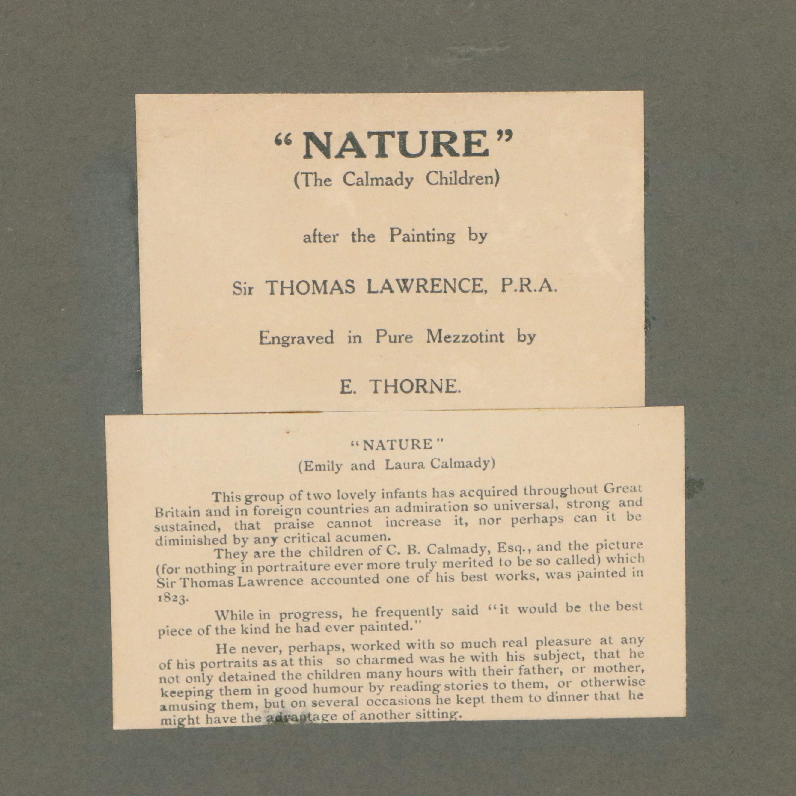 After Sir Thomas Lawrence Mezzotint "The Calmady Children"