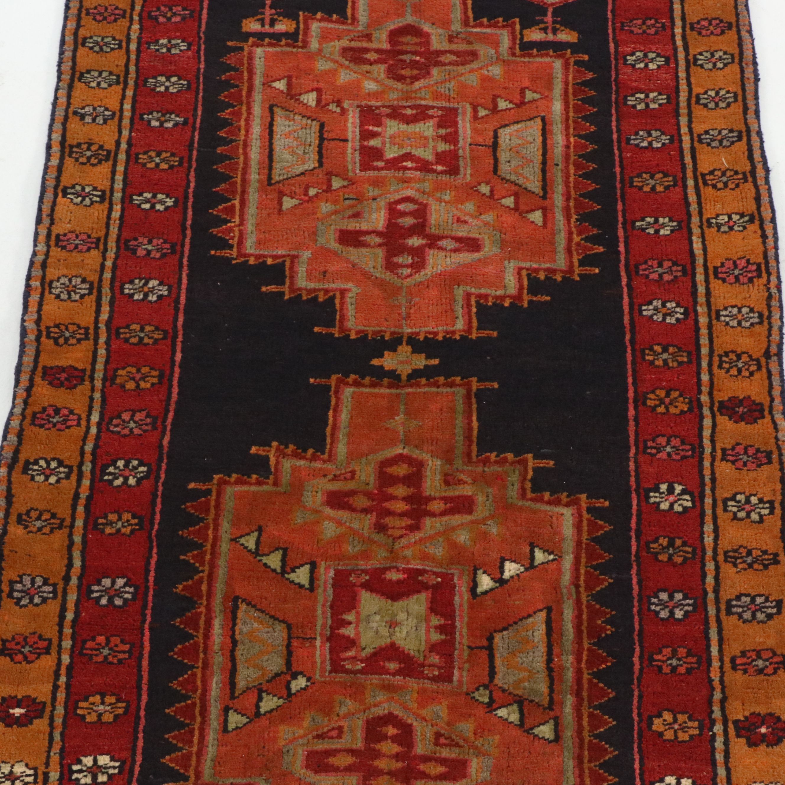 3'7 x 11'6 Hand-Knotted Persian Kurdish Long Rug