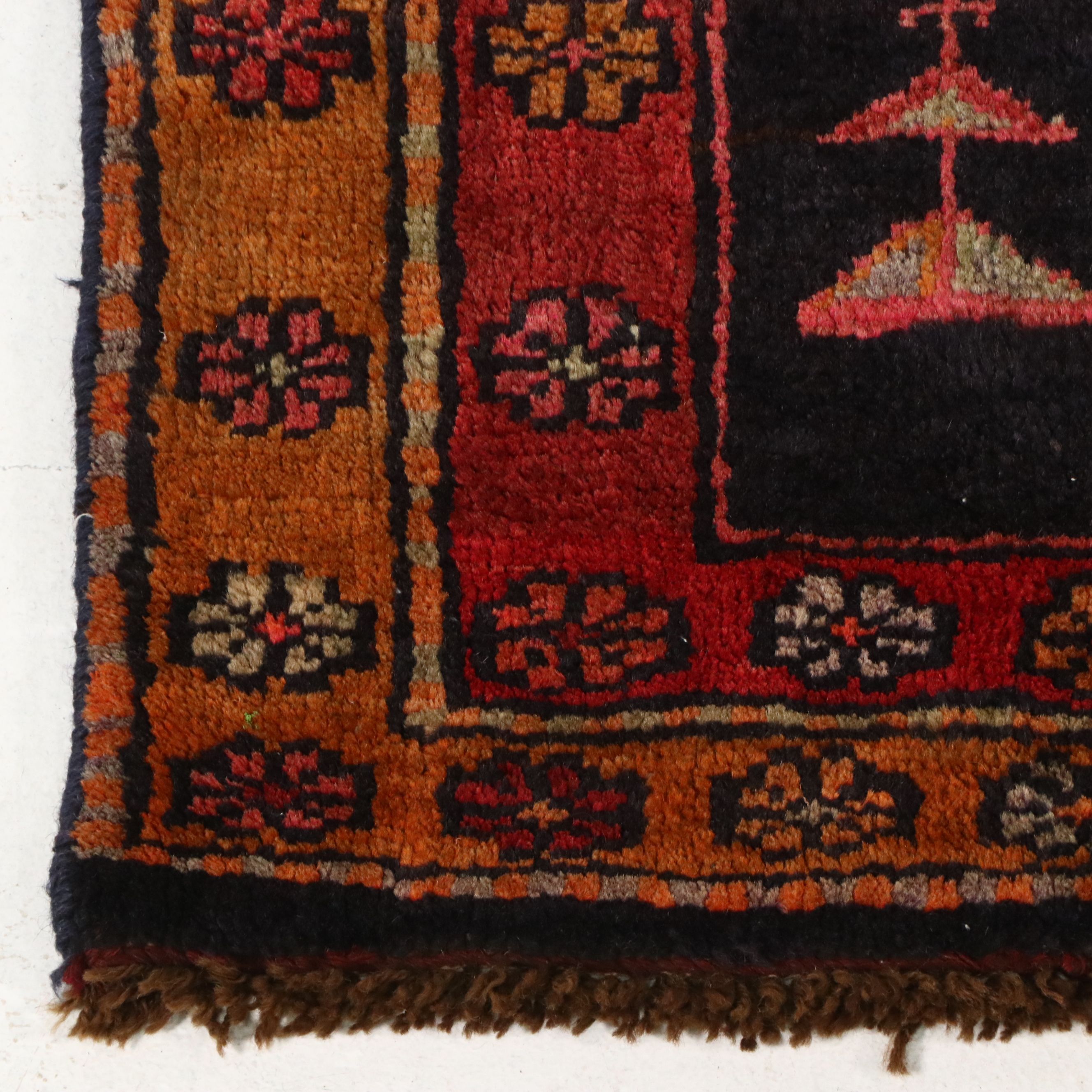 3'7 x 11'6 Hand-Knotted Persian Kurdish Long Rug