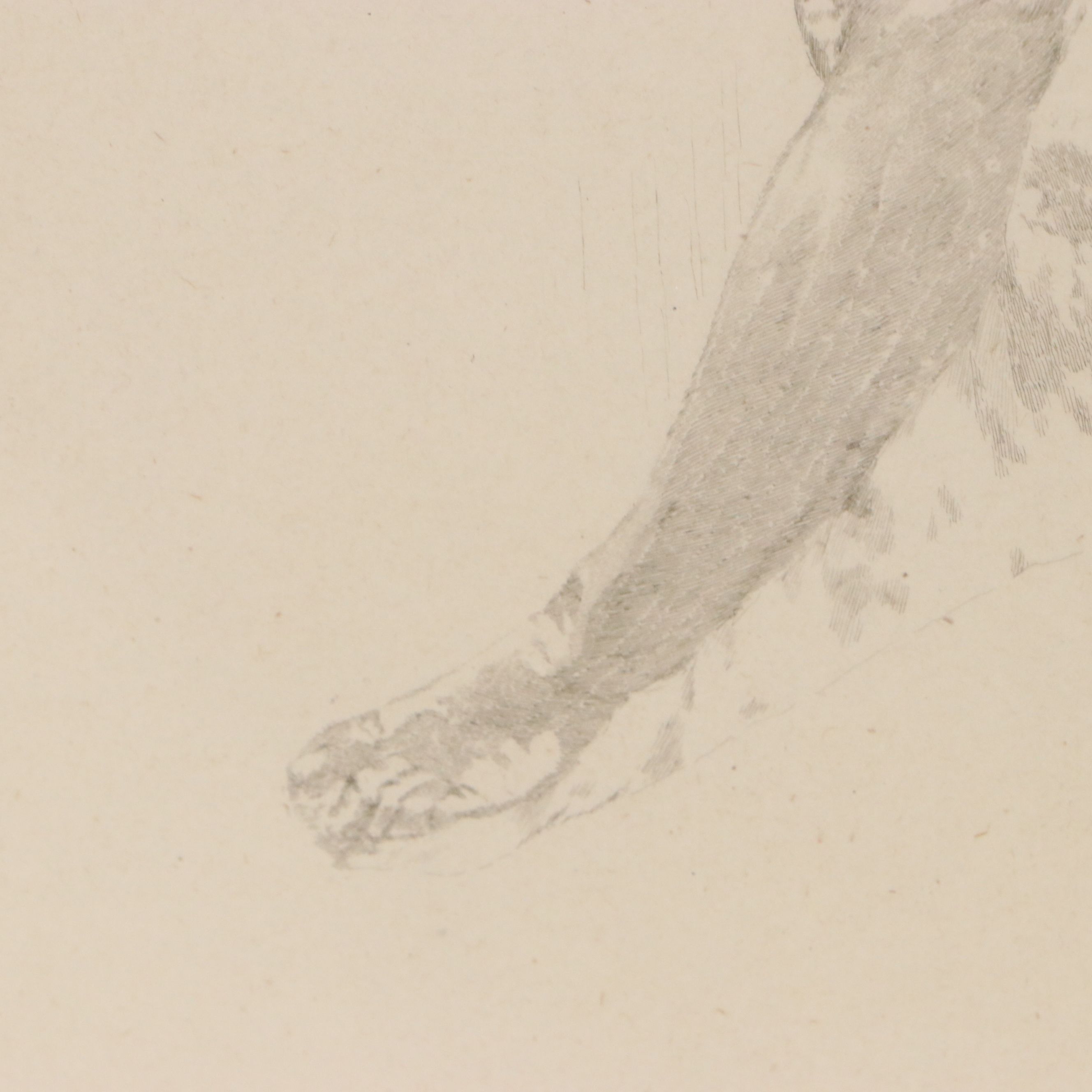 Claude Ferdinand Gaillard Engraving on Chine-Collé "Le Crépuscule"